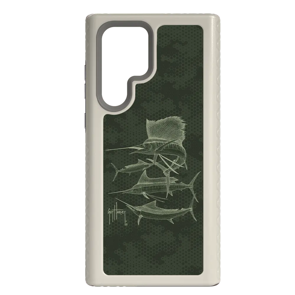 Guy Harvey Fortitude Series for Samsung Galaxy S22 Ultra - Green Camo - Custom Case - Gray - cellhelmet