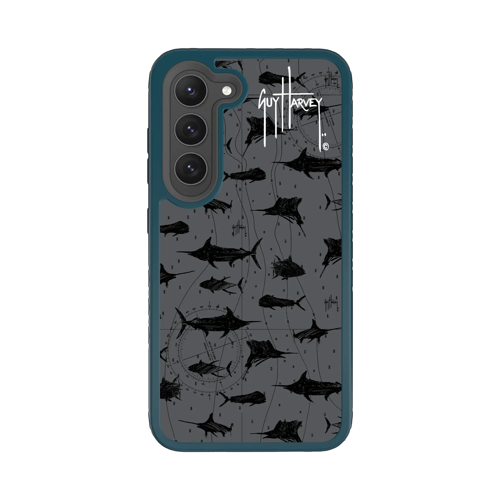 Guy Harvey Fortitude Series for Samsung Galaxy S23 - Black Scribbler - Custom Case - DeepSeaBlue - cellhelmet