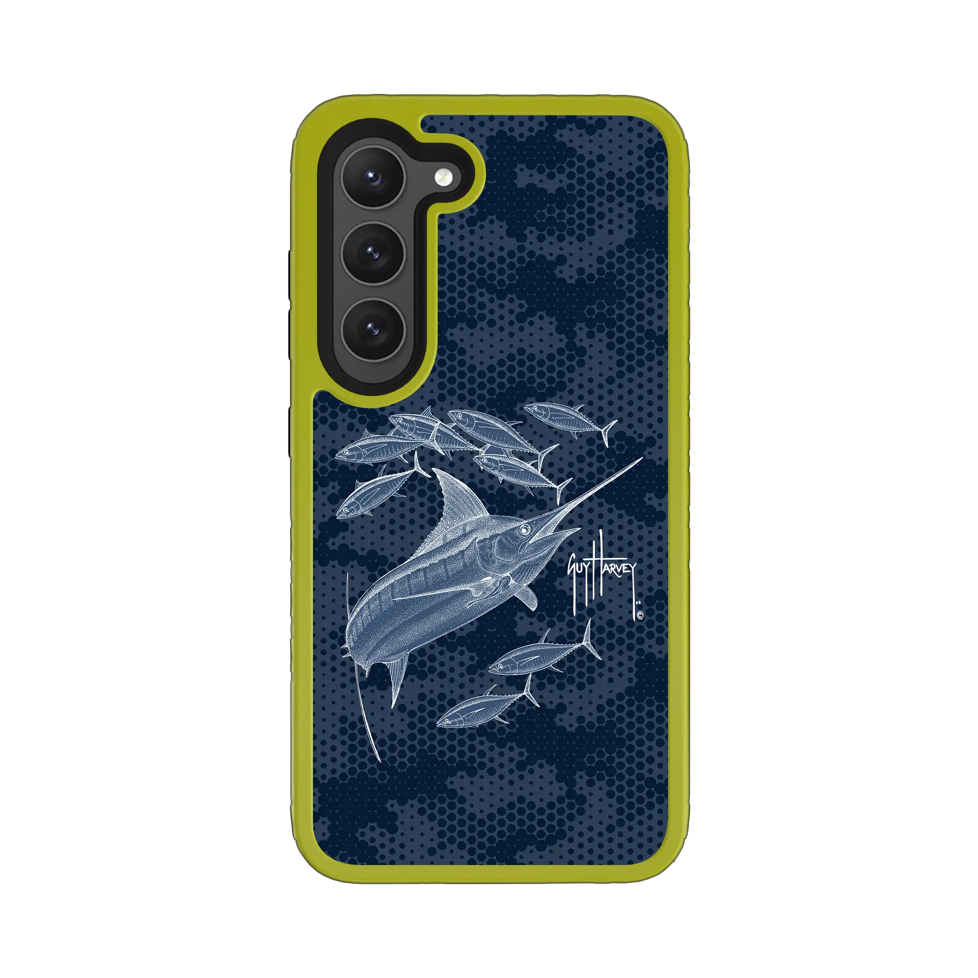 Guy Harvey Fortitude Series for Samsung Galaxy S23 - Blue Camo - Custom Case - ElectricLime - cellhelmet