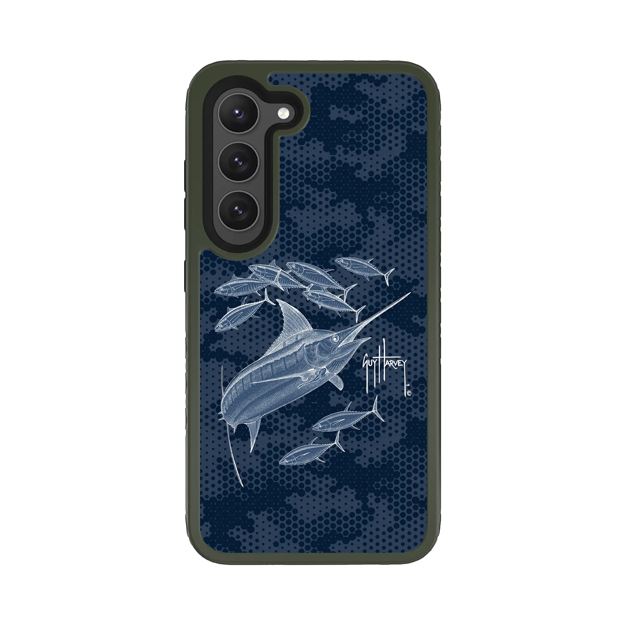 Guy Harvey Fortitude Series for Samsung Galaxy S23 - Blue Camo - Custom Case - OliveDrabGreen - cellhelmet