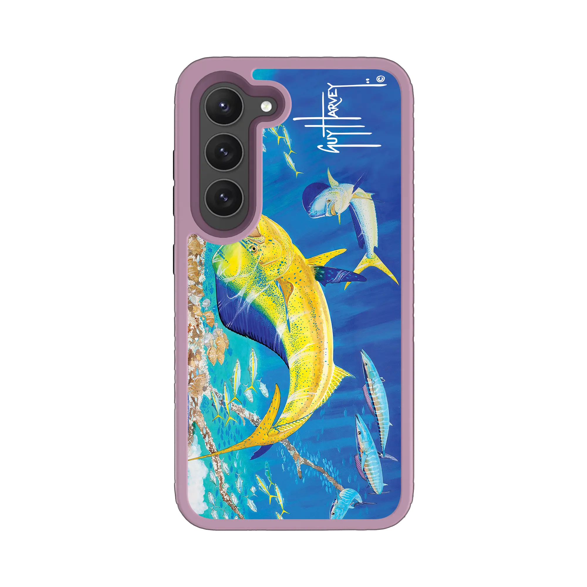 Guy Harvey Fortitude Series for Samsung Galaxy S23 - Dolphin Oasis - Custom Case - LilacBlossomPurple - cellhelmet