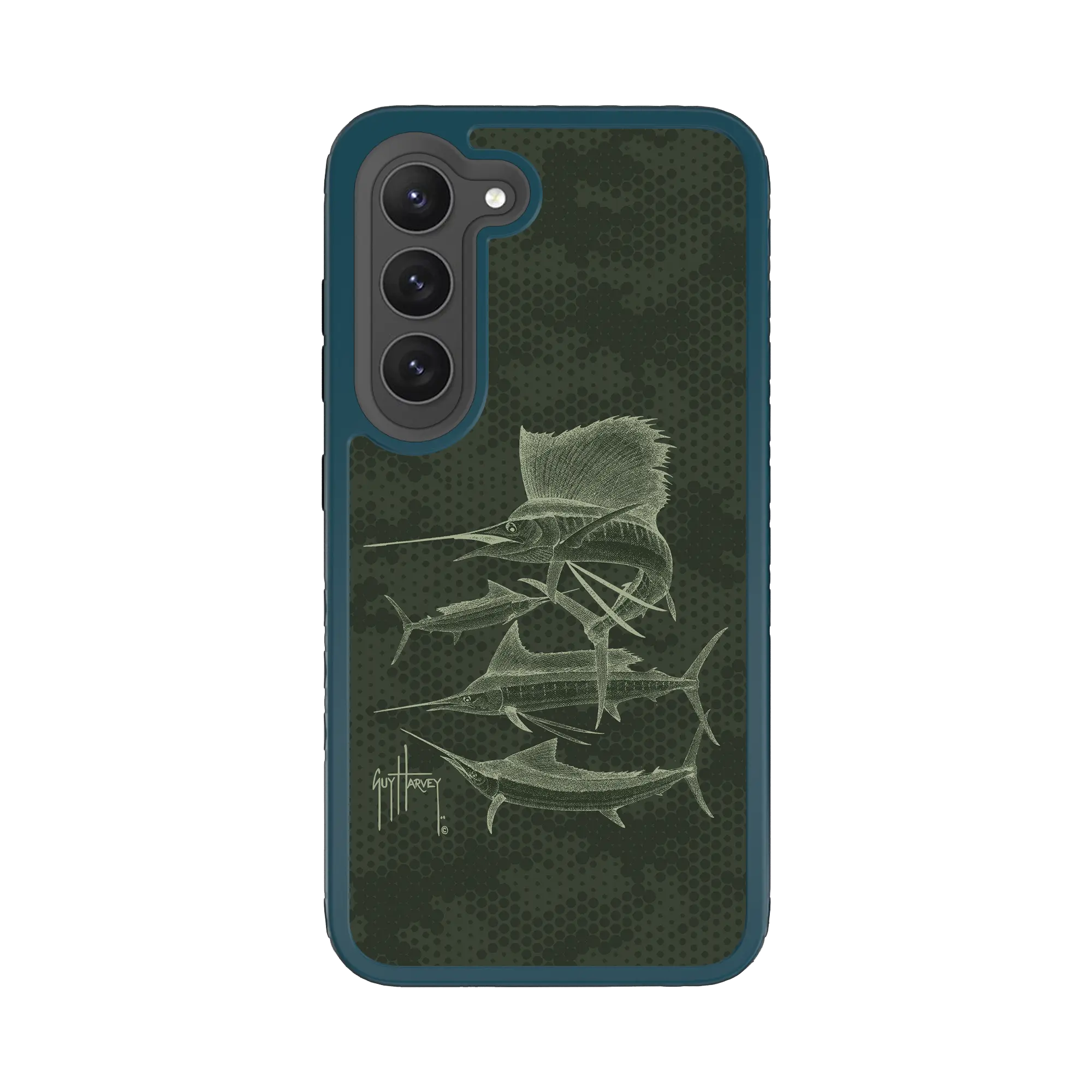 Guy Harvey Fortitude Series for Samsung Galaxy S23 - Green Camo - Custom Case - DeepSeaBlue - cellhelmet