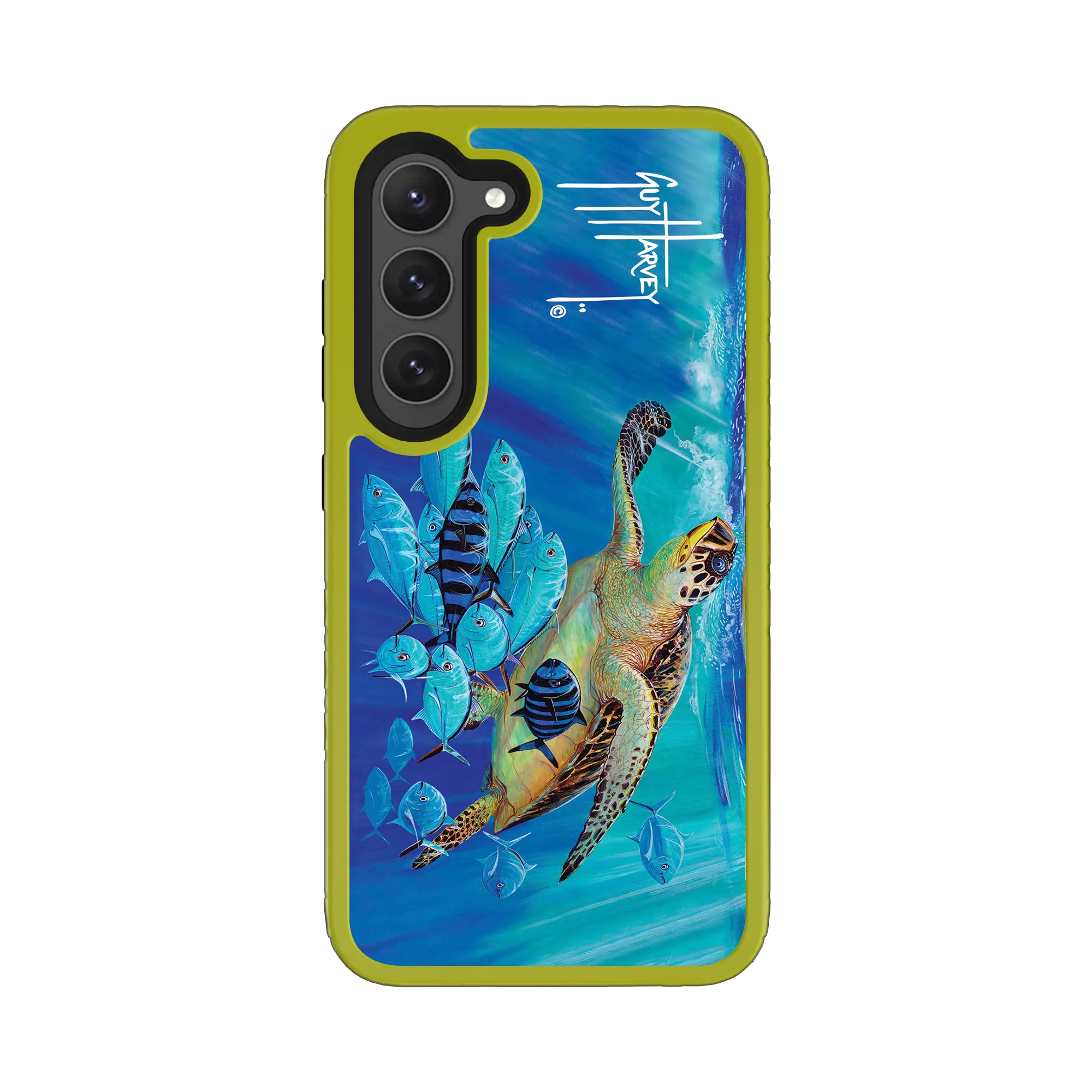 Guy Harvey Fortitude Series for Samsung Galaxy S23 - Hawksbill Caravan - Custom Case - ElectricLime - cellhelmet