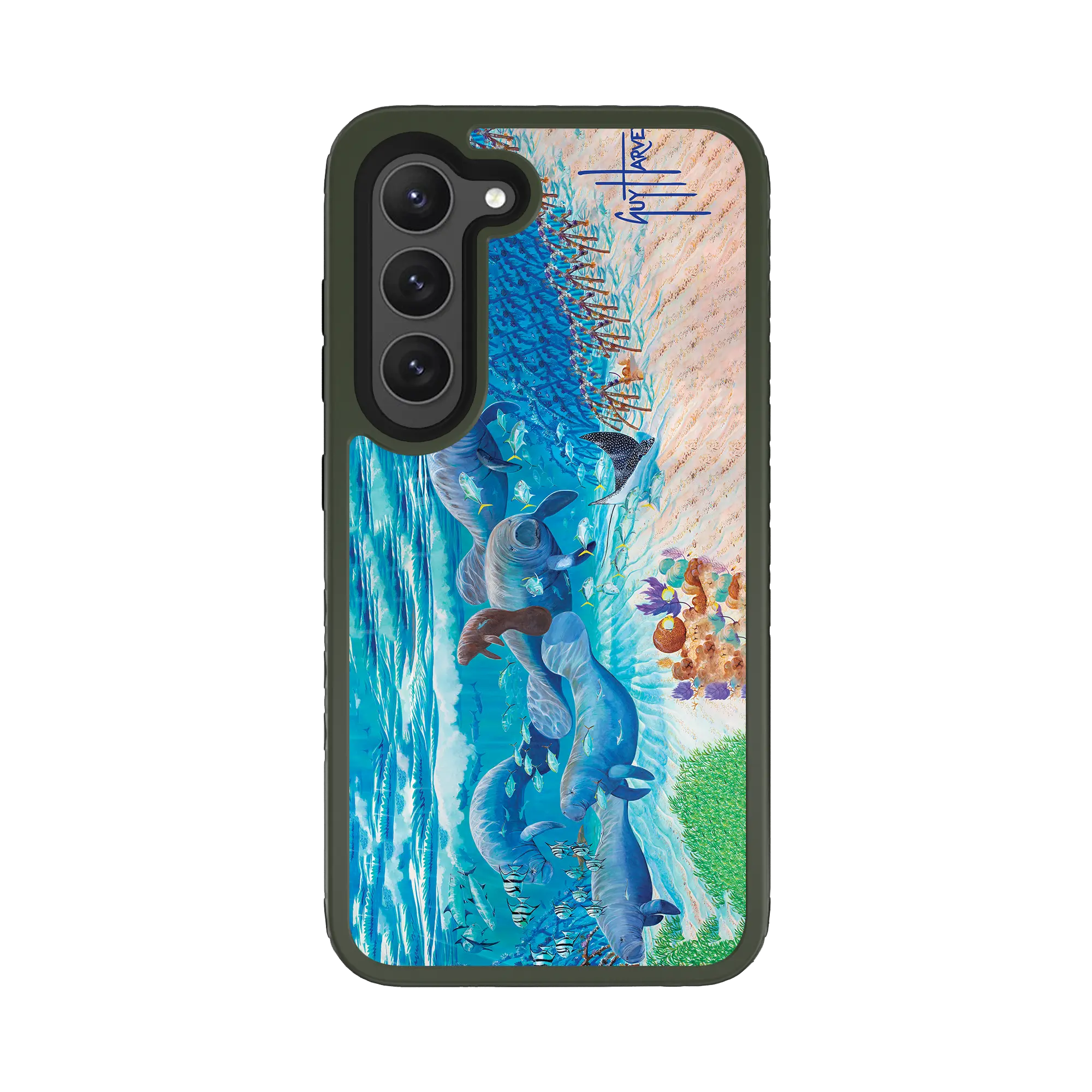 Guy Harvey Fortitude Series for Samsung Galaxy S23 - Manatee Pass - Custom Case - OliveDrabGreen - cellhelmet