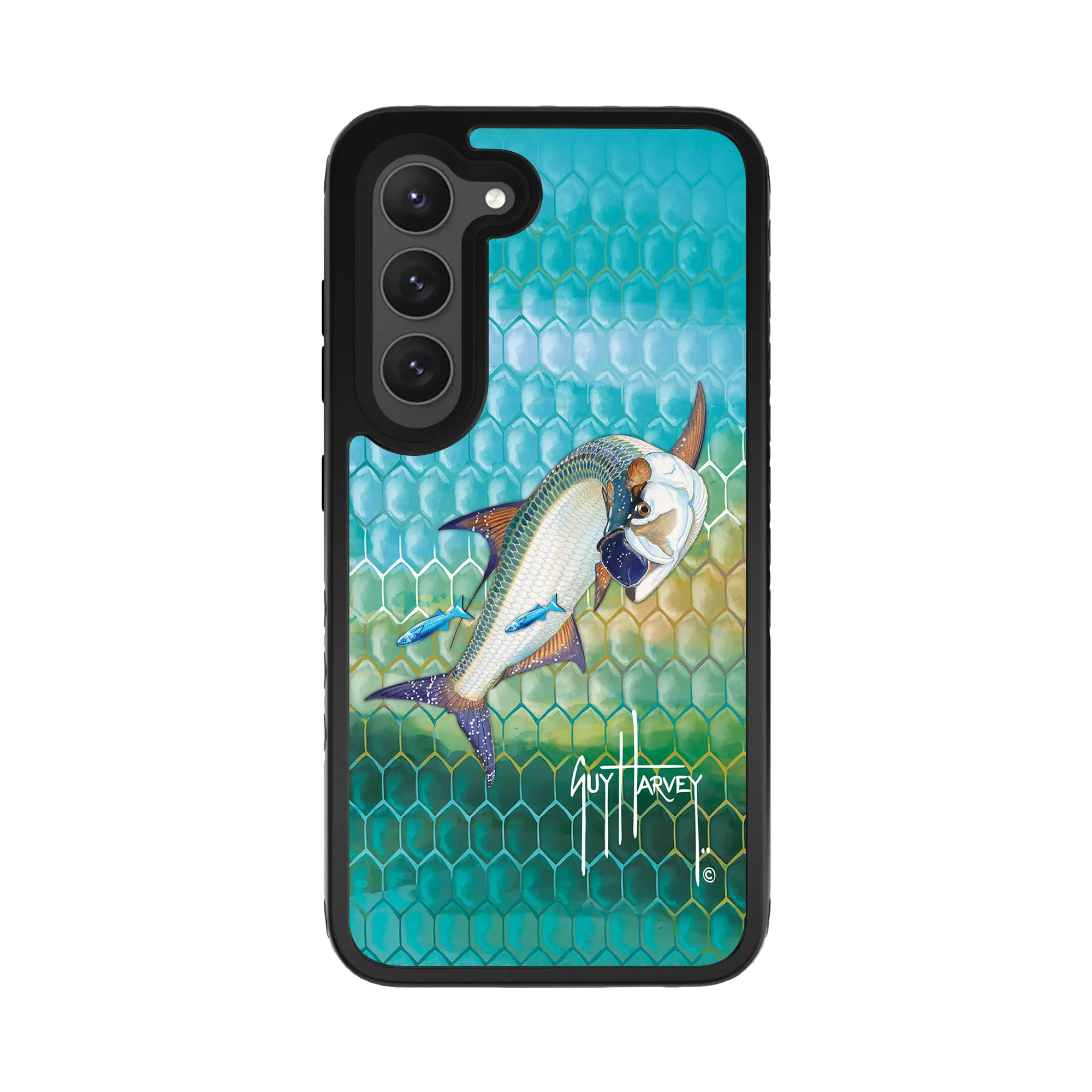 Guy Harvey Fortitude Series for Samsung Galaxy S23 - Tarpon Skin - Custom Case - OnyxBlack - cellhelmet