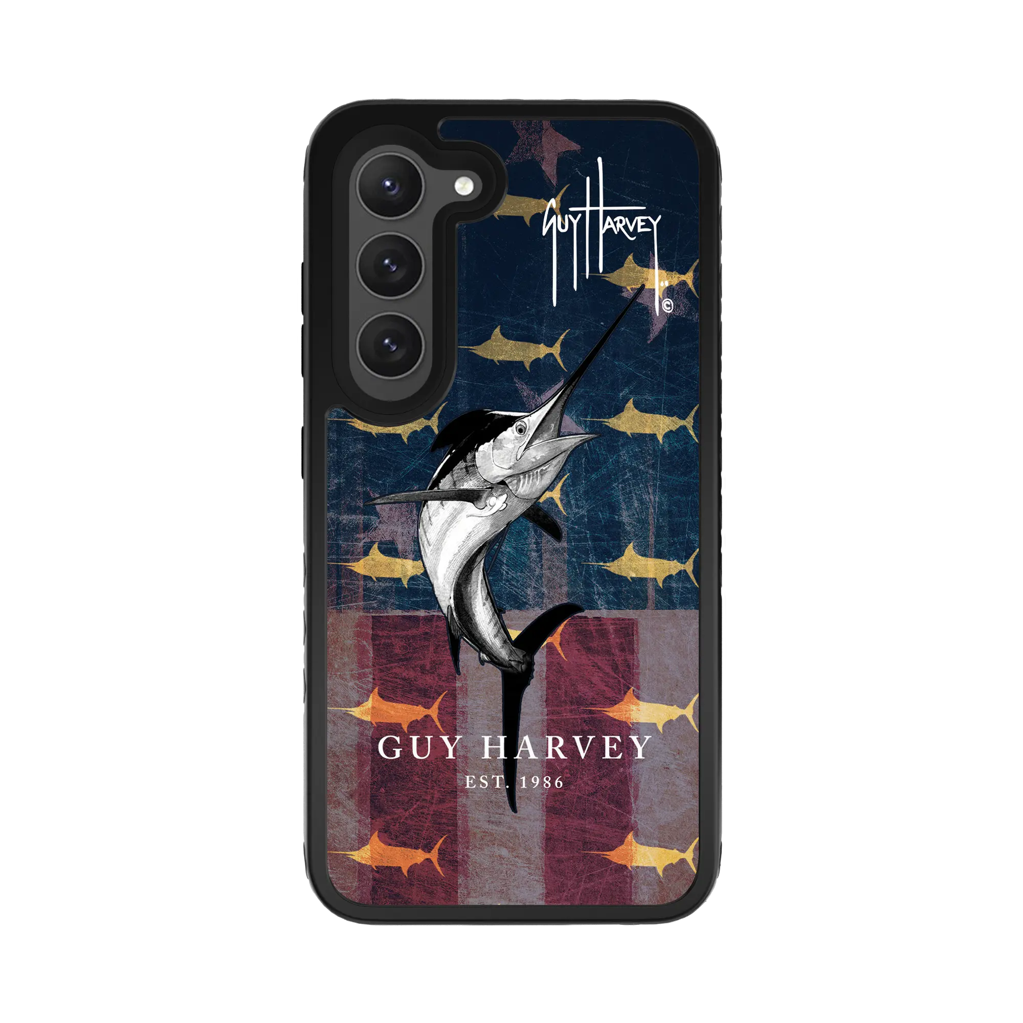 Guy Harvey Fortitude Series for Samsung Galaxy S23 Plus - American Marlin - Custom Case - OnyxBlack - cellhelmet