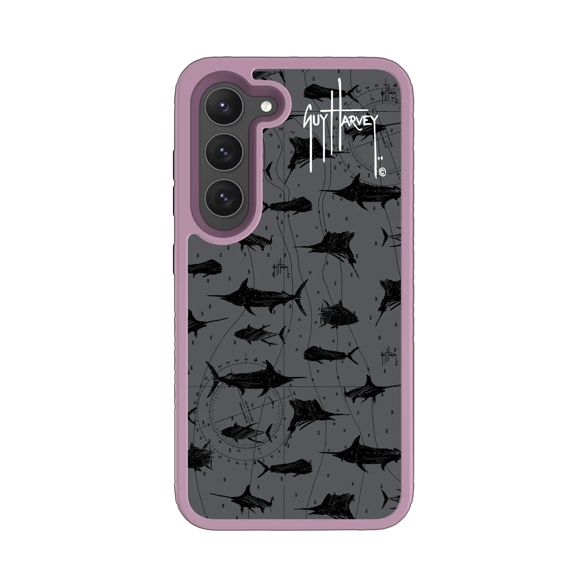 Guy Harvey Fortitude Series for Samsung Galaxy S23 Plus - Black Scribbler - Custom Case - LilacBlossomPurple - cellhelmet