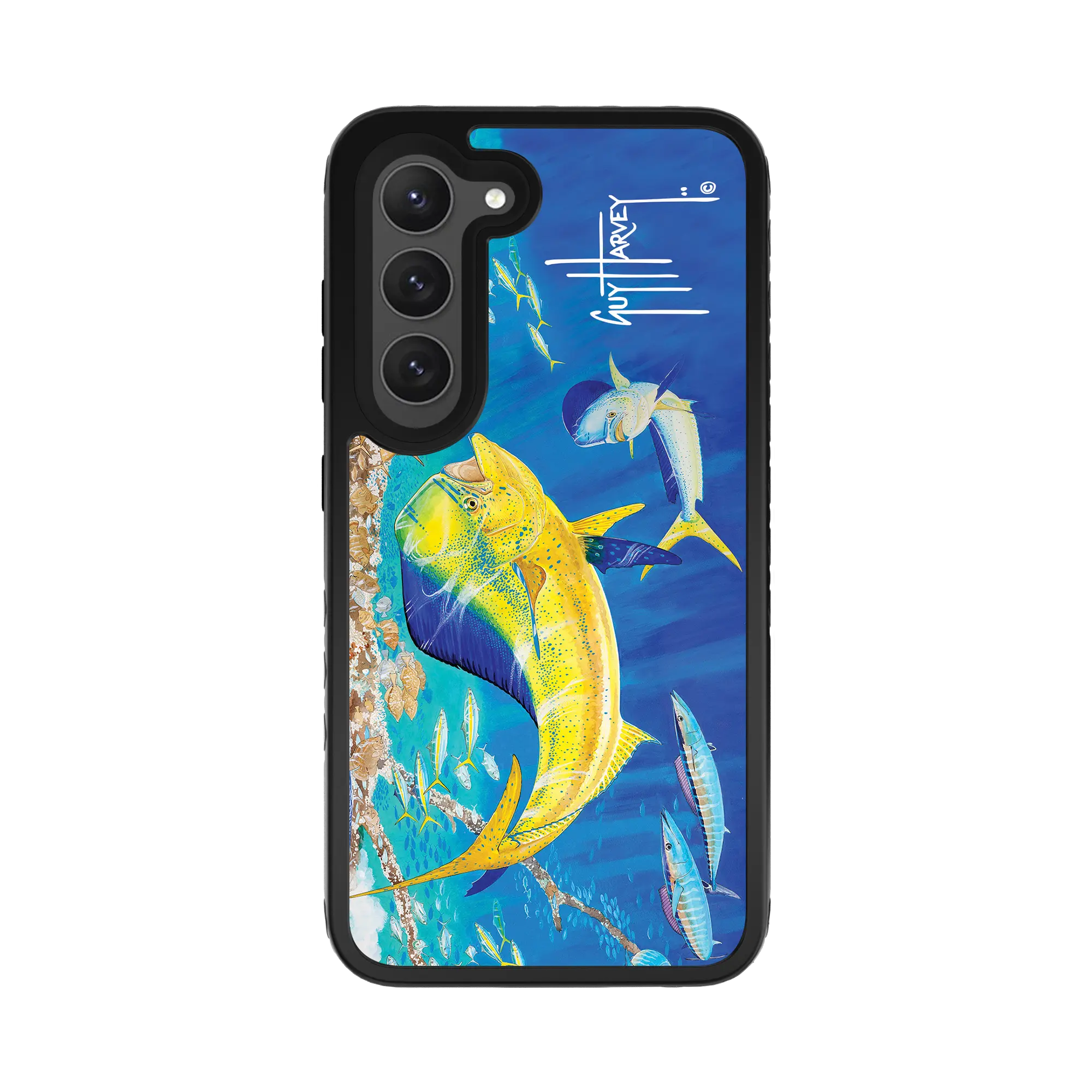 Guy Harvey Fortitude Series for Samsung Galaxy S23 Plus - Dolphin Oasis - Custom Case - OnyxBlack - cellhelmet