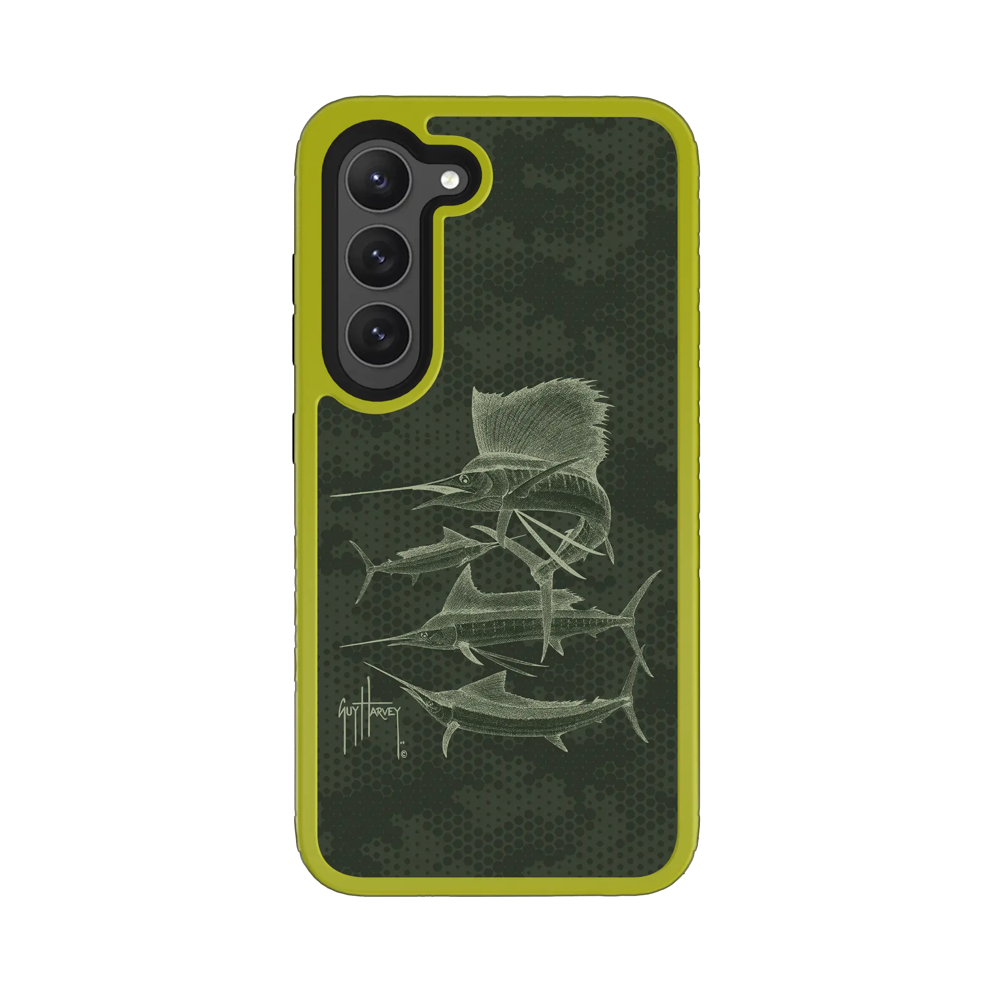 Guy Harvey Fortitude Series for Samsung Galaxy S23 Plus - Green Camo - Custom Case - ElectricLime - cellhelmet