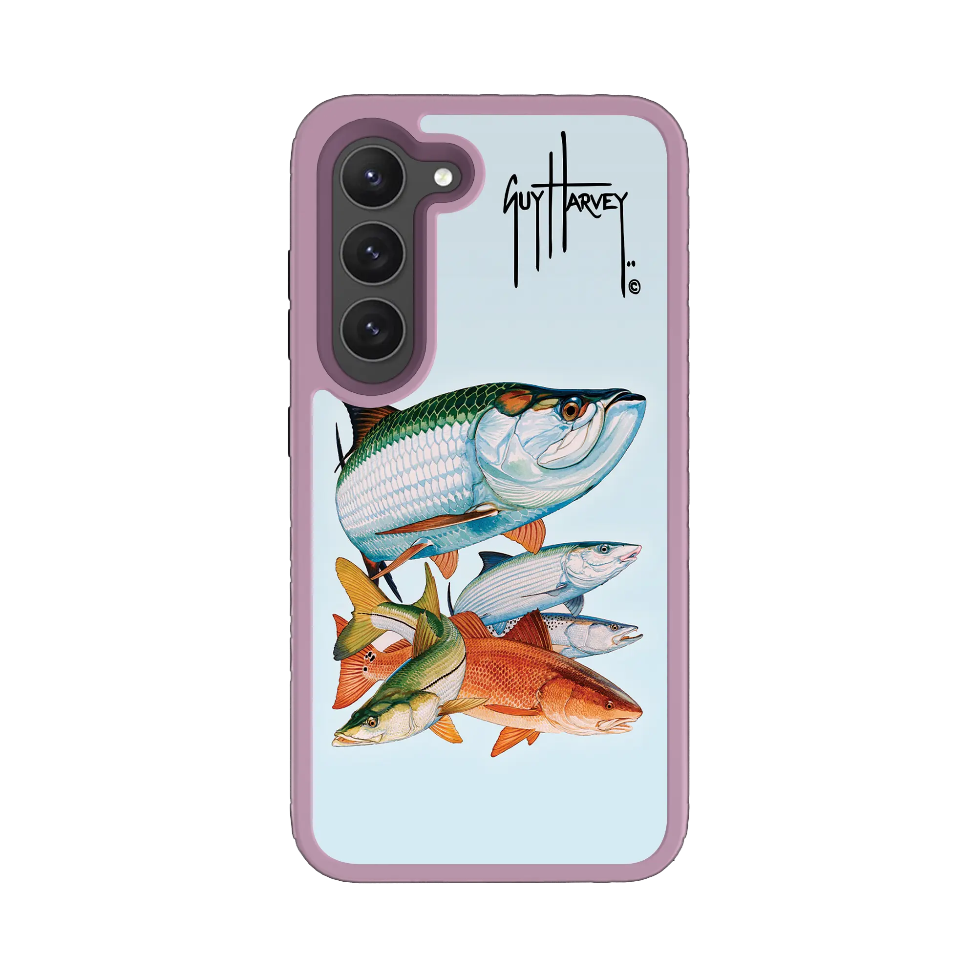 Guy Harvey Fortitude Series for Samsung Galaxy S23 Plus - Inshore Collage - Custom Case - LilacBlossomPurple - cellhelmet