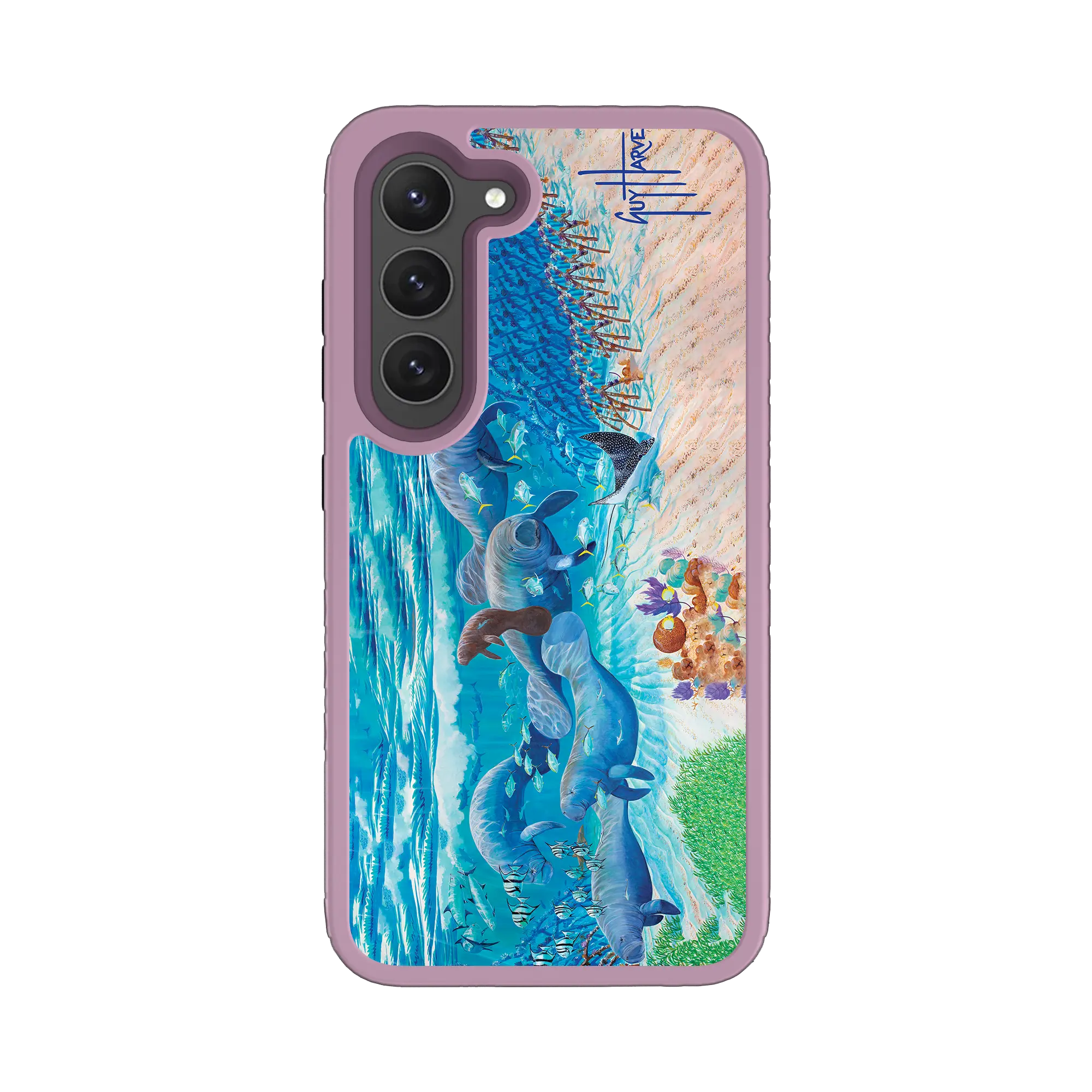 Guy Harvey Fortitude Series for Samsung Galaxy S23 Plus - Manatee Pass - Custom Case - LilacBlossomPurple - cellhelmet