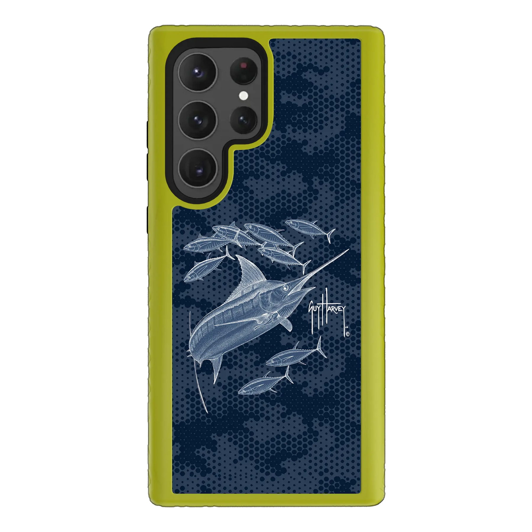 Guy Harvey Fortitude Series for Samsung Galaxy S23 Ultra - Blue Camo - Custom Case - ElectricLime - cellhelmet