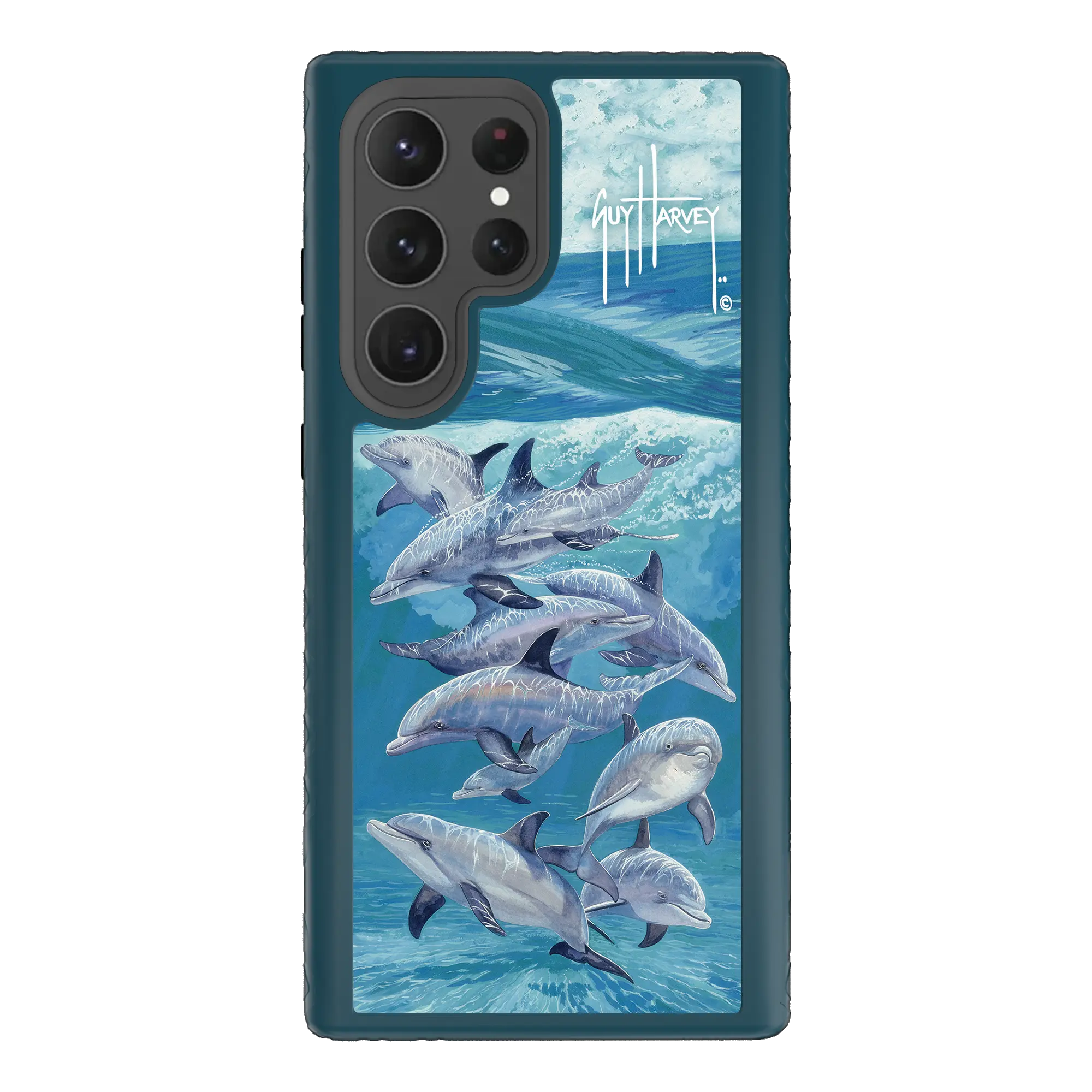 Guy Harvey Fortitude Series for Samsung Galaxy S23 Ultra - Bottlenose Dolphins - Custom Case - DeepSeaBlue - cellhelmet