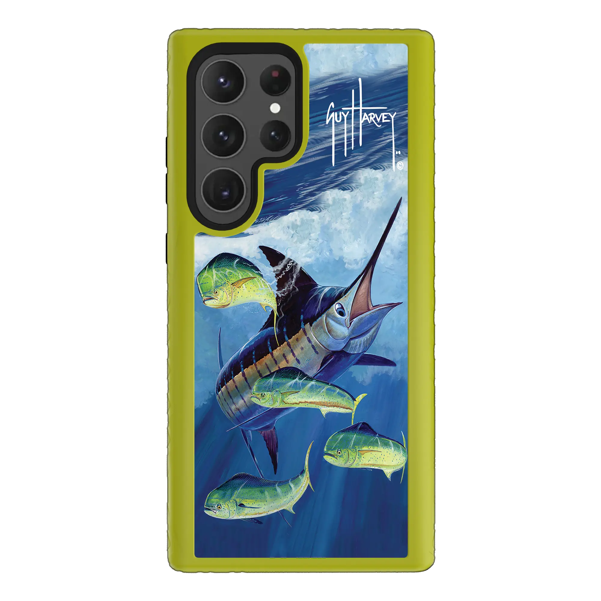 Guy Harvey Fortitude Series for Samsung Galaxy S23 Ultra - Four Play - Custom Case - ElectricLime - cellhelmet