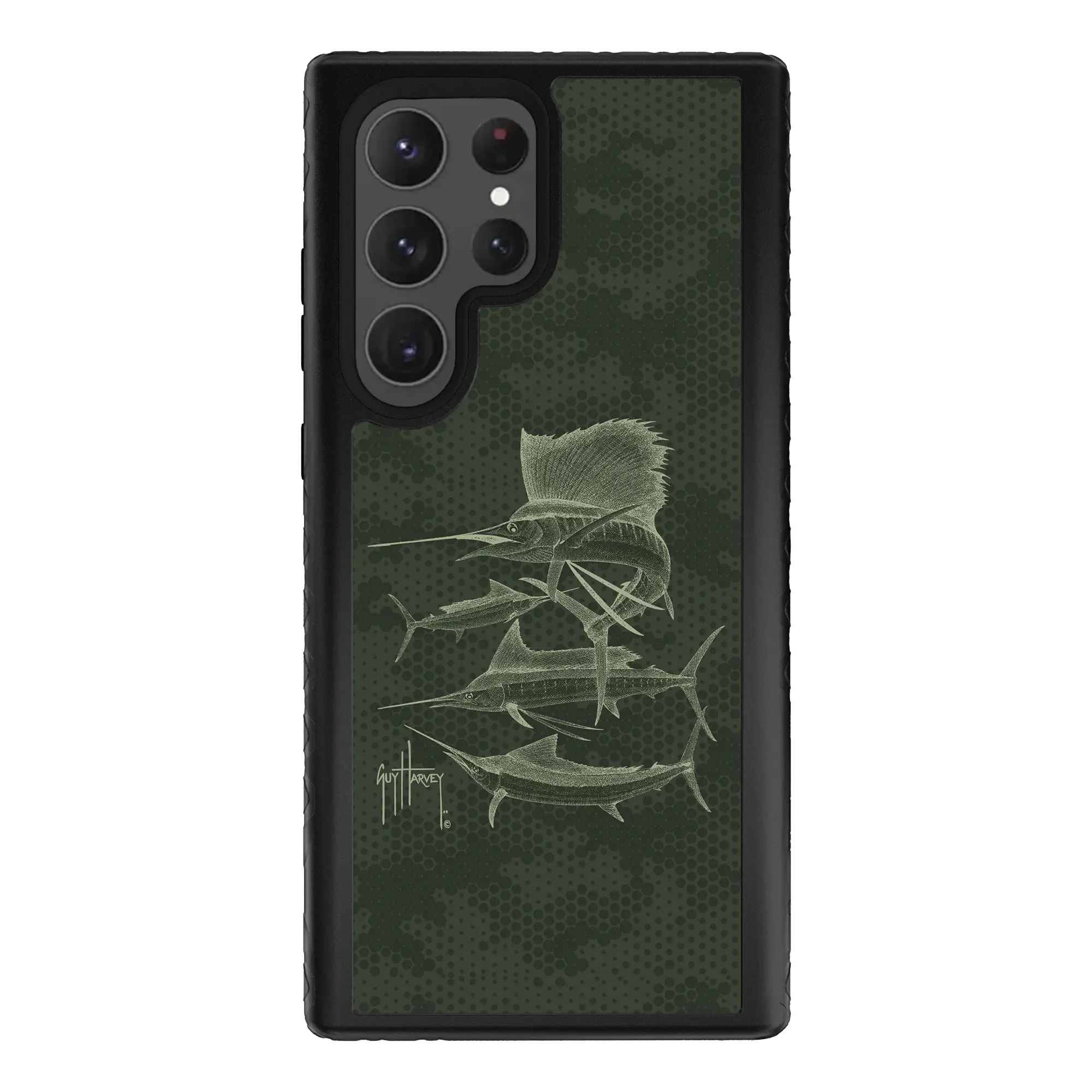 Guy Harvey Fortitude Series for Samsung Galaxy S23 Ultra - Green Camo - Custom Case - OnyxBlack - cellhelmet