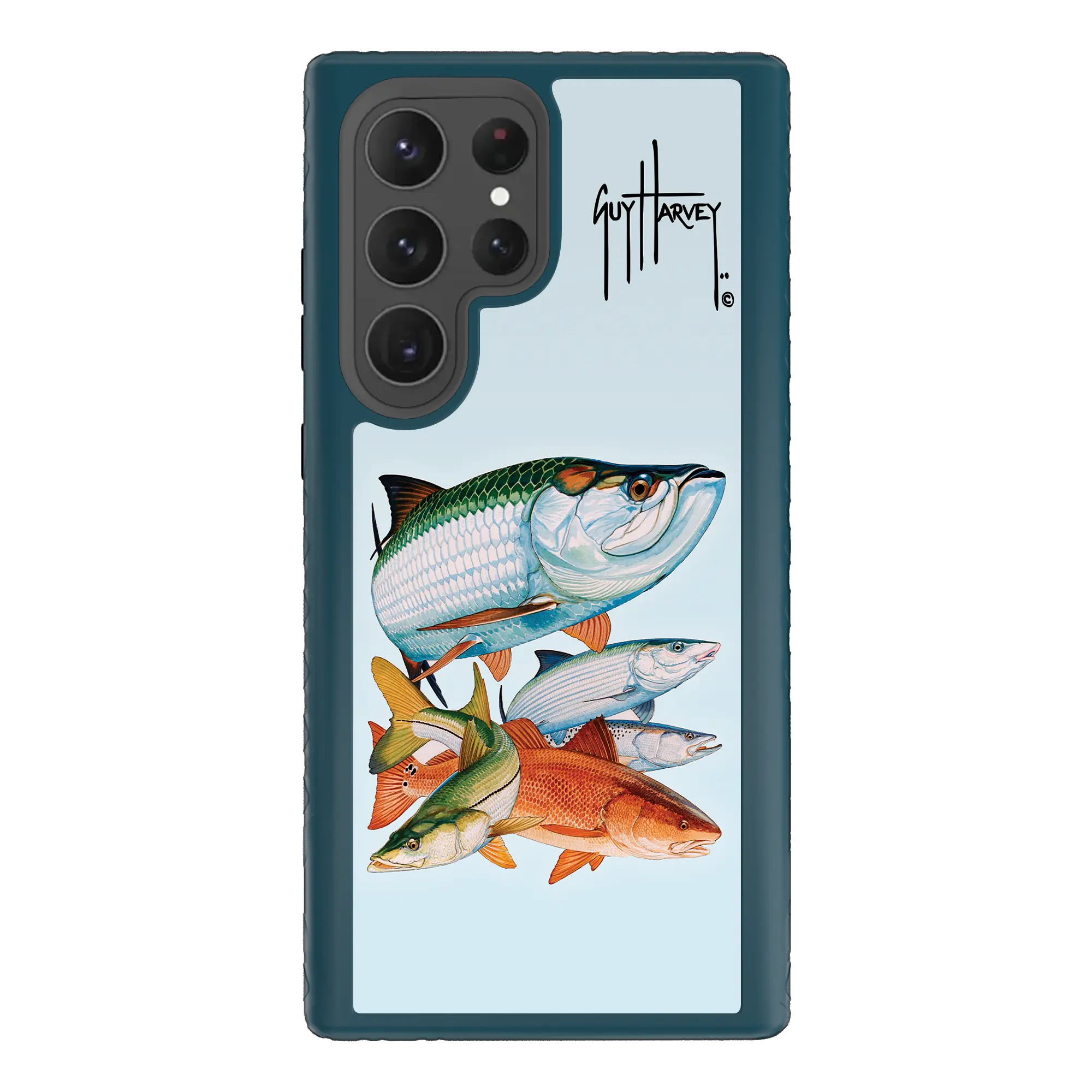 Guy Harvey Fortitude Series for Samsung Galaxy S23 Ultra - Inshore Collage - Custom Case - DeepSeaBlue - cellhelmet