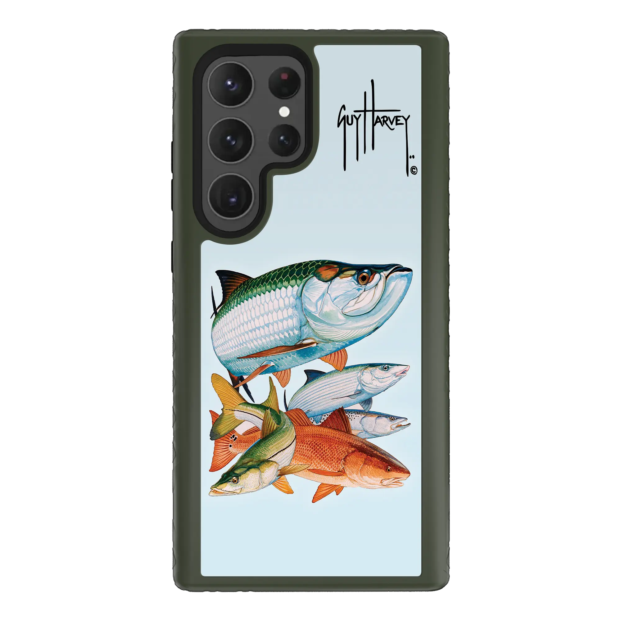 Guy Harvey Fortitude Series for Samsung Galaxy S23 Ultra - Inshore Collage - Custom Case - OliveDrabGreen - cellhelmet