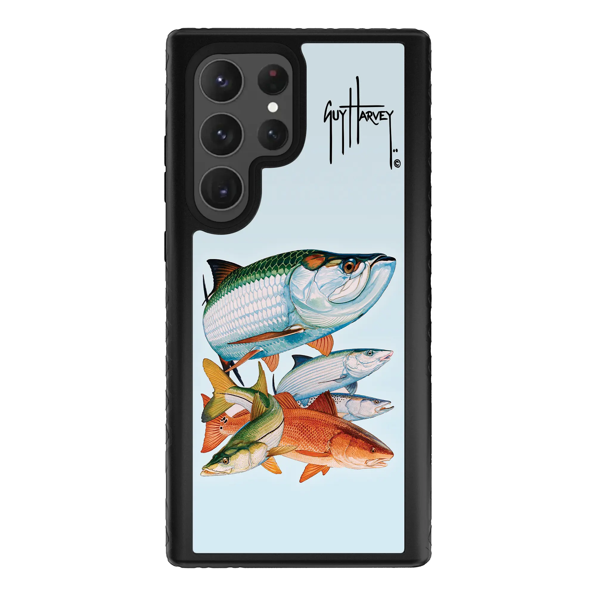 Guy Harvey Fortitude Series for Samsung Galaxy S23 Ultra - Inshore Collage - Custom Case - OnyxBlack - cellhelmet