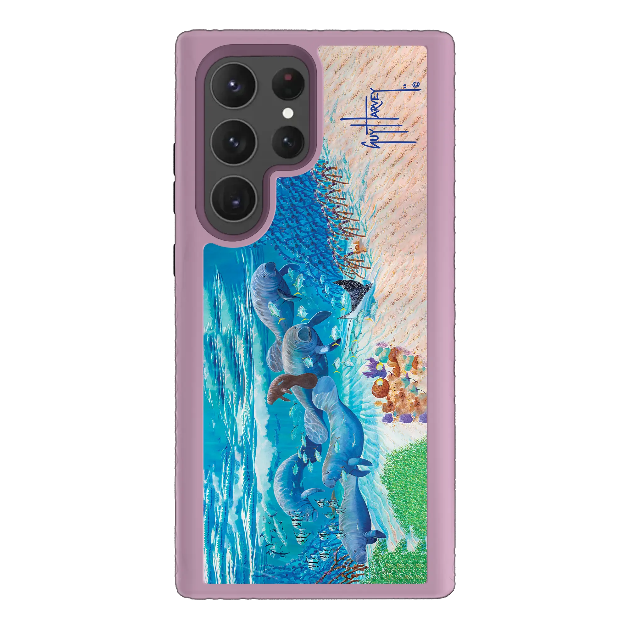 Guy Harvey Fortitude Series for Samsung Galaxy S23 Ultra - Manatee Pass - Custom Case - LilacBlossomPurple - cellhelmet