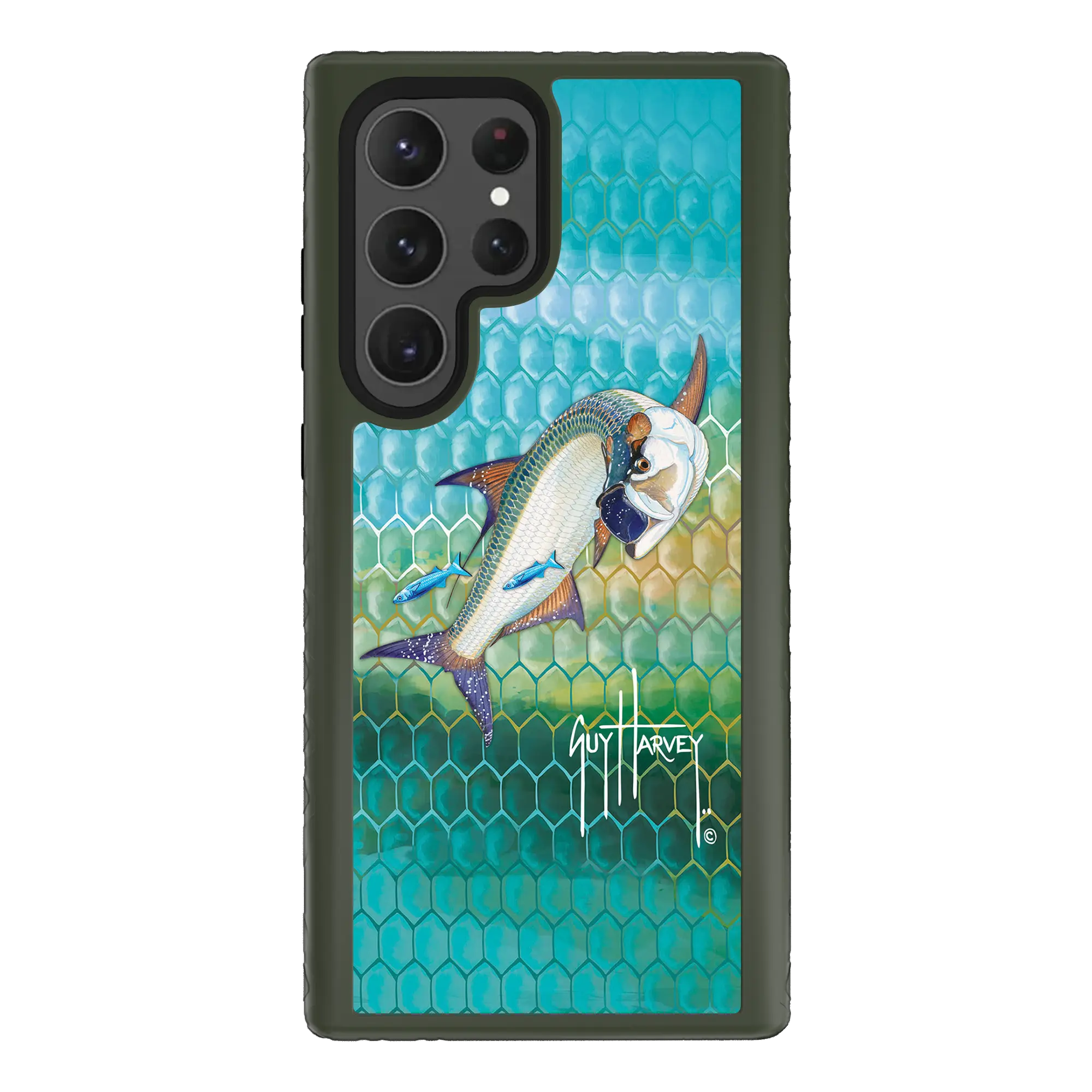 Guy Harvey Fortitude Series for Samsung Galaxy S23 Ultra - Tarpon Skin - Custom Case - OliveDrabGreen - cellhelmet