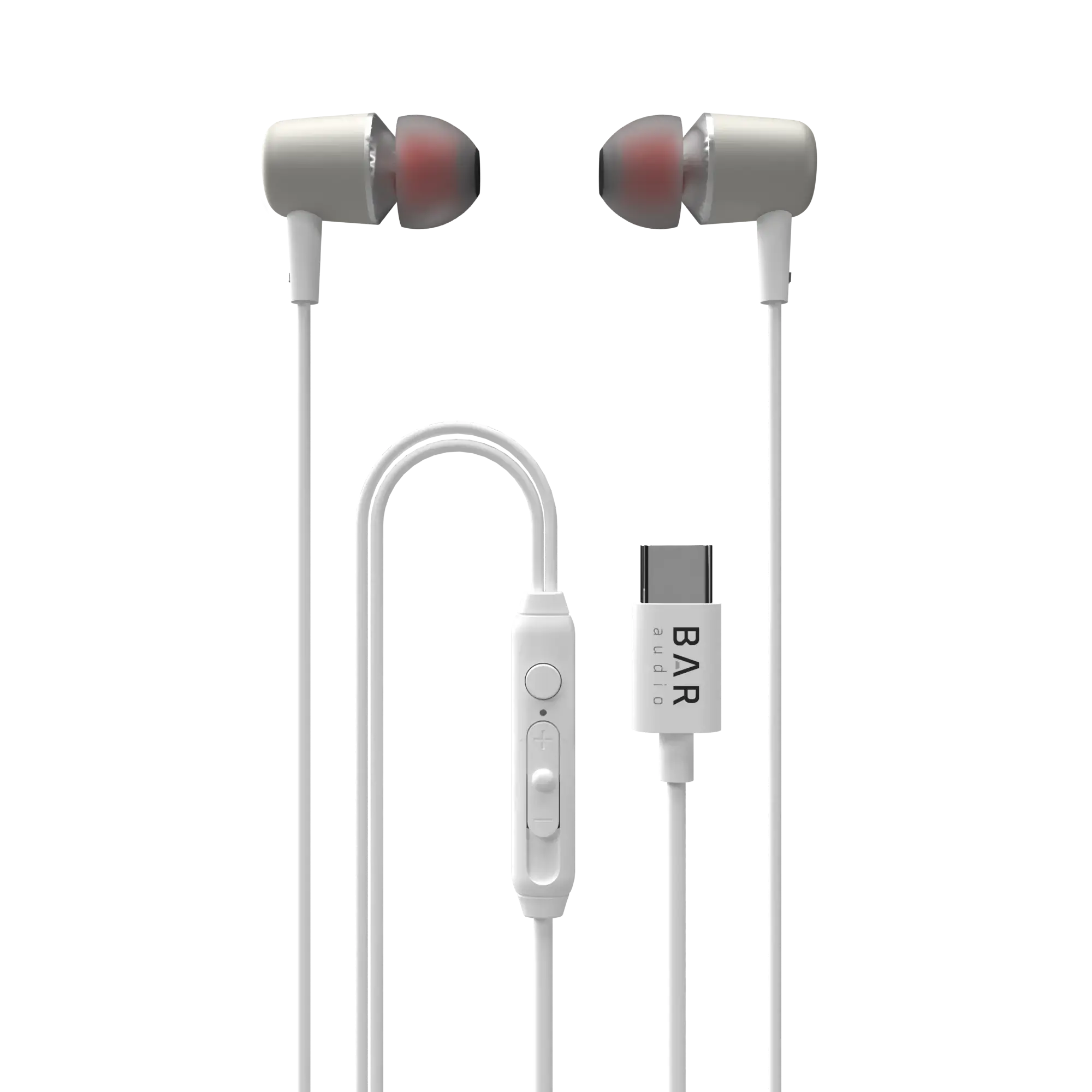 In-Ear Wired Earbuds with USB-C Connector (White) - Bar Audio by cellhelmet