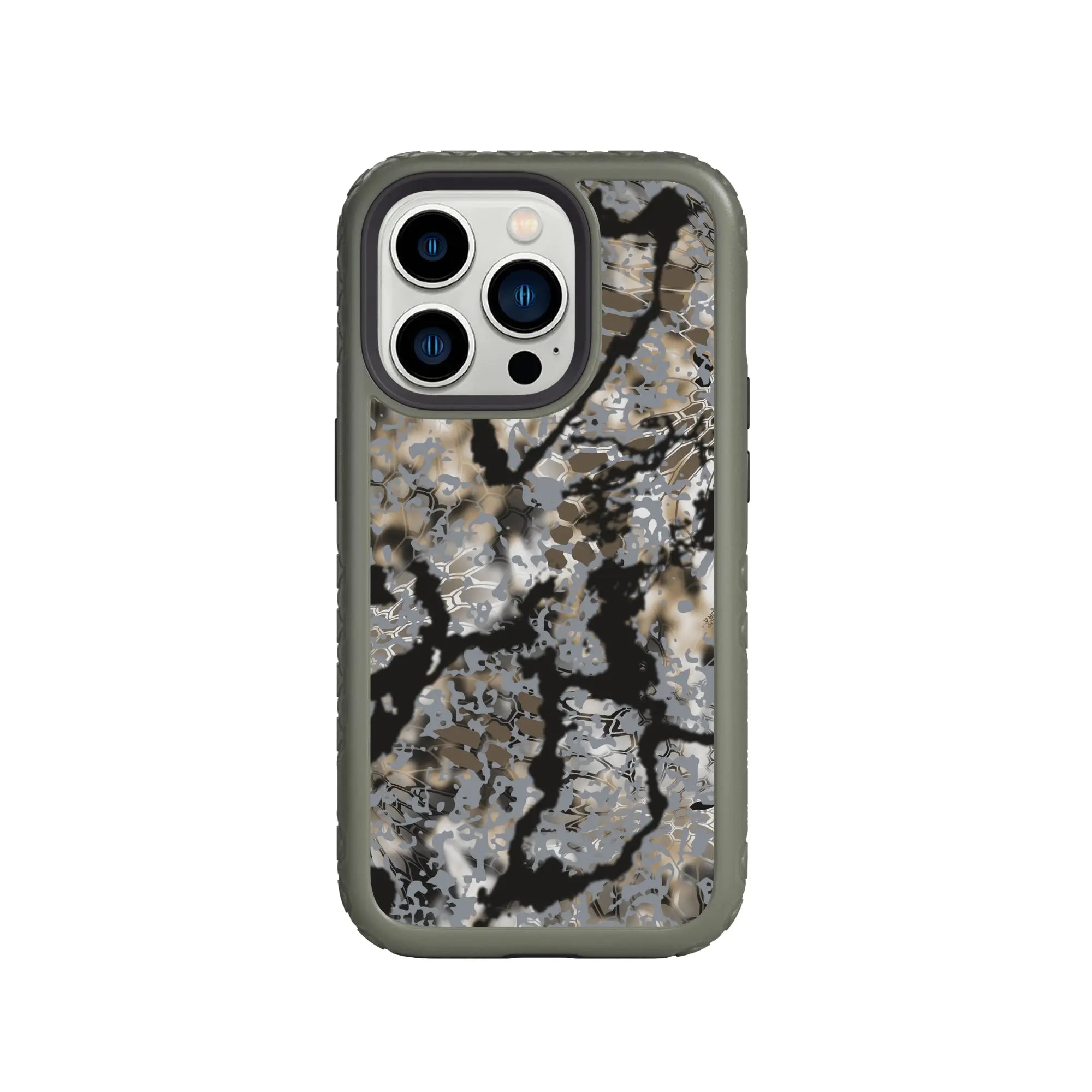 Kryptek Fortitude for Apple iPhone 14 Pro - Custom Case - OliveDrabGreenOBSKURASKYFALL - cellhelmet