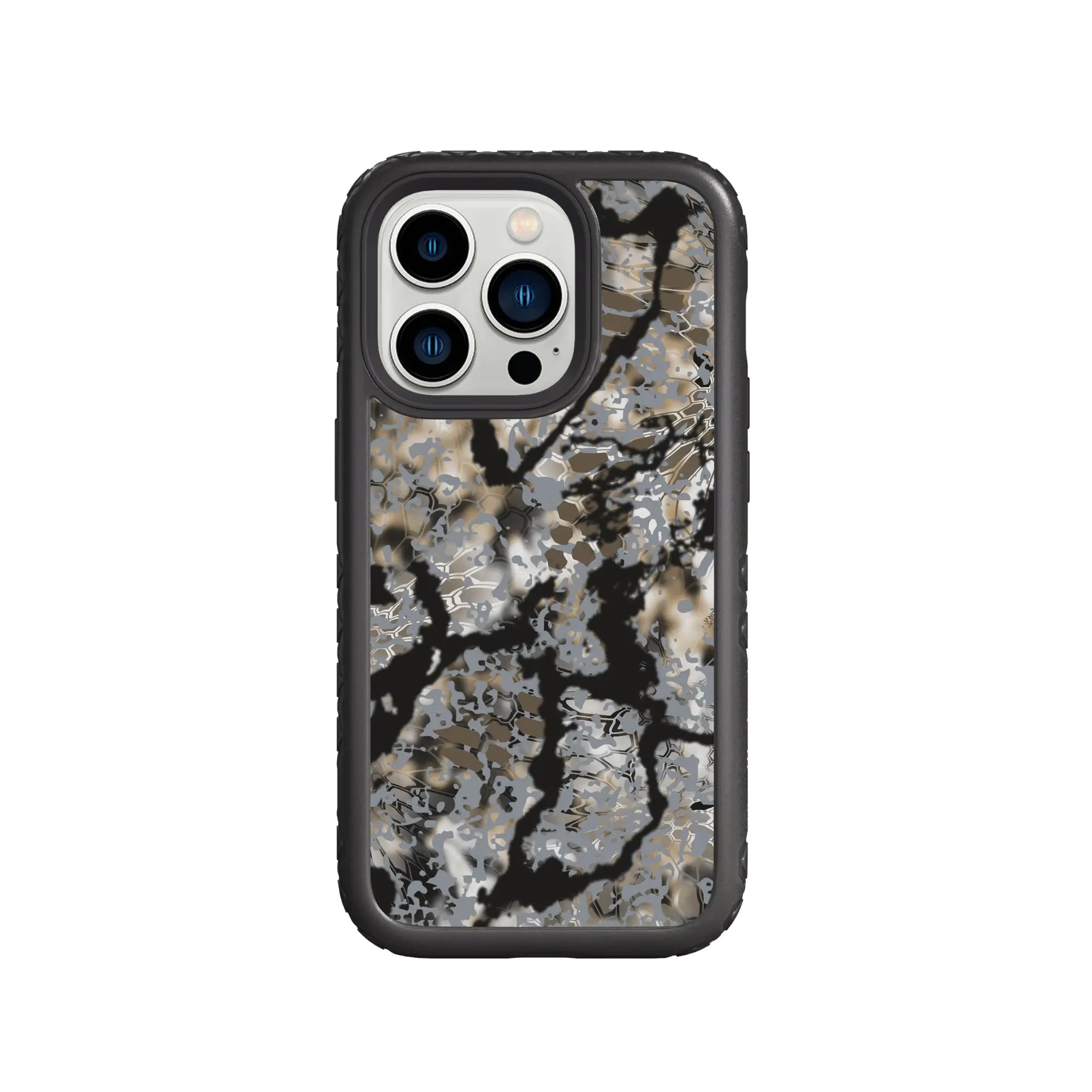 Kryptek Fortitude for Apple iPhone 14 Pro - Custom Case - OnyxBlackOBSKURASKYFALL - cellhelmet
