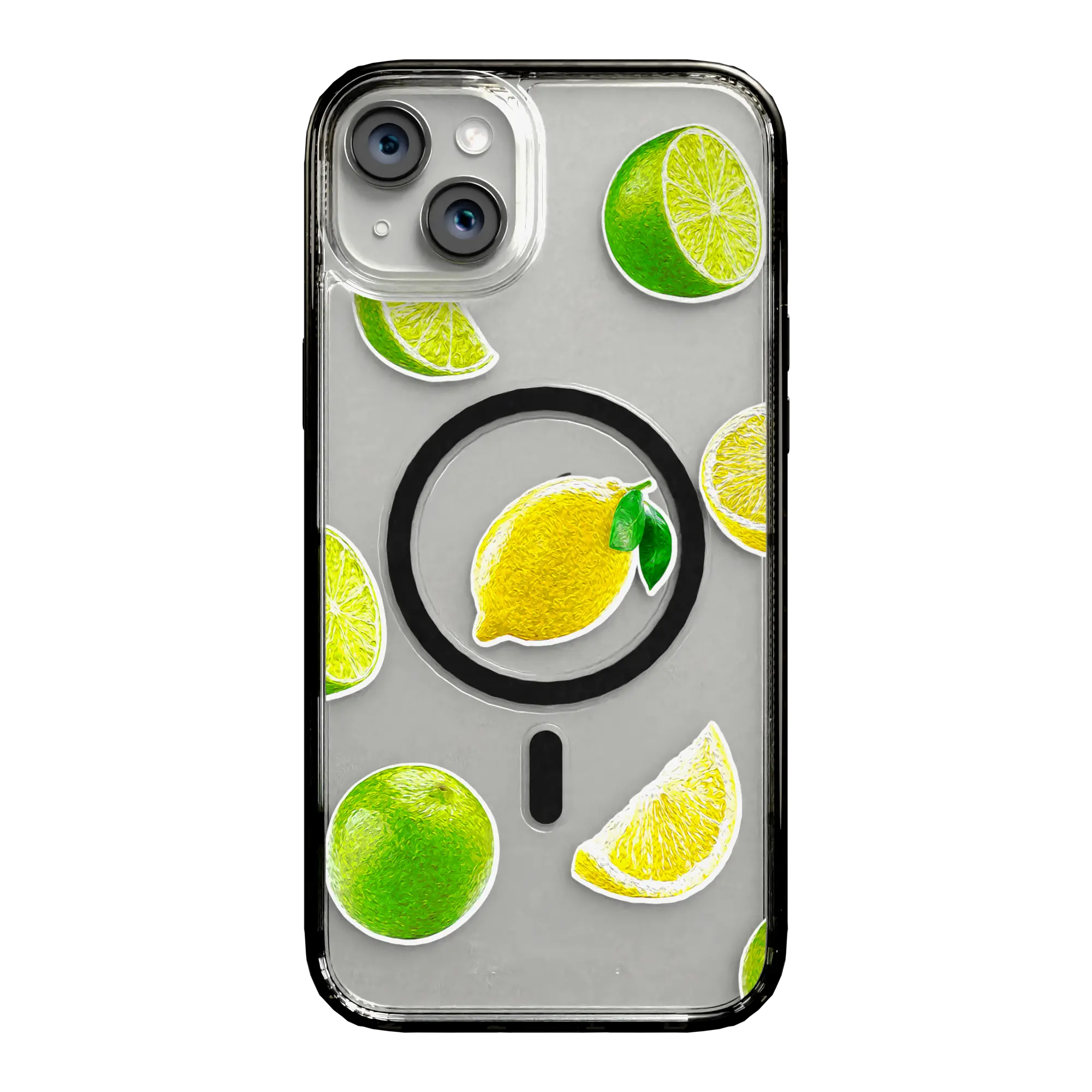 Apple-iPhone-15-Plus-Onyx-Black Luscious Lime | Protective MagSafe Case | Fruits Collection for Apple iPhone 15 Series cellhelmet cellhelmet