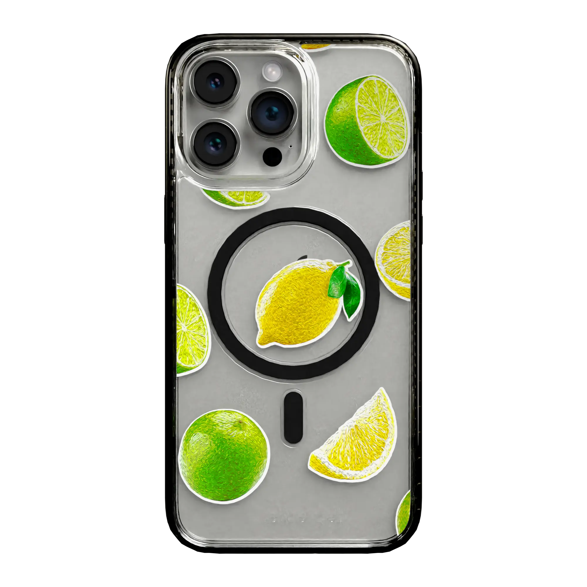 Apple-iPhone-15-Pro-Max-Onyx-Black Luscious Lime | Protective MagSafe Case | Fruits Collection for Apple iPhone 15 Series cellhelmet cellhelmet