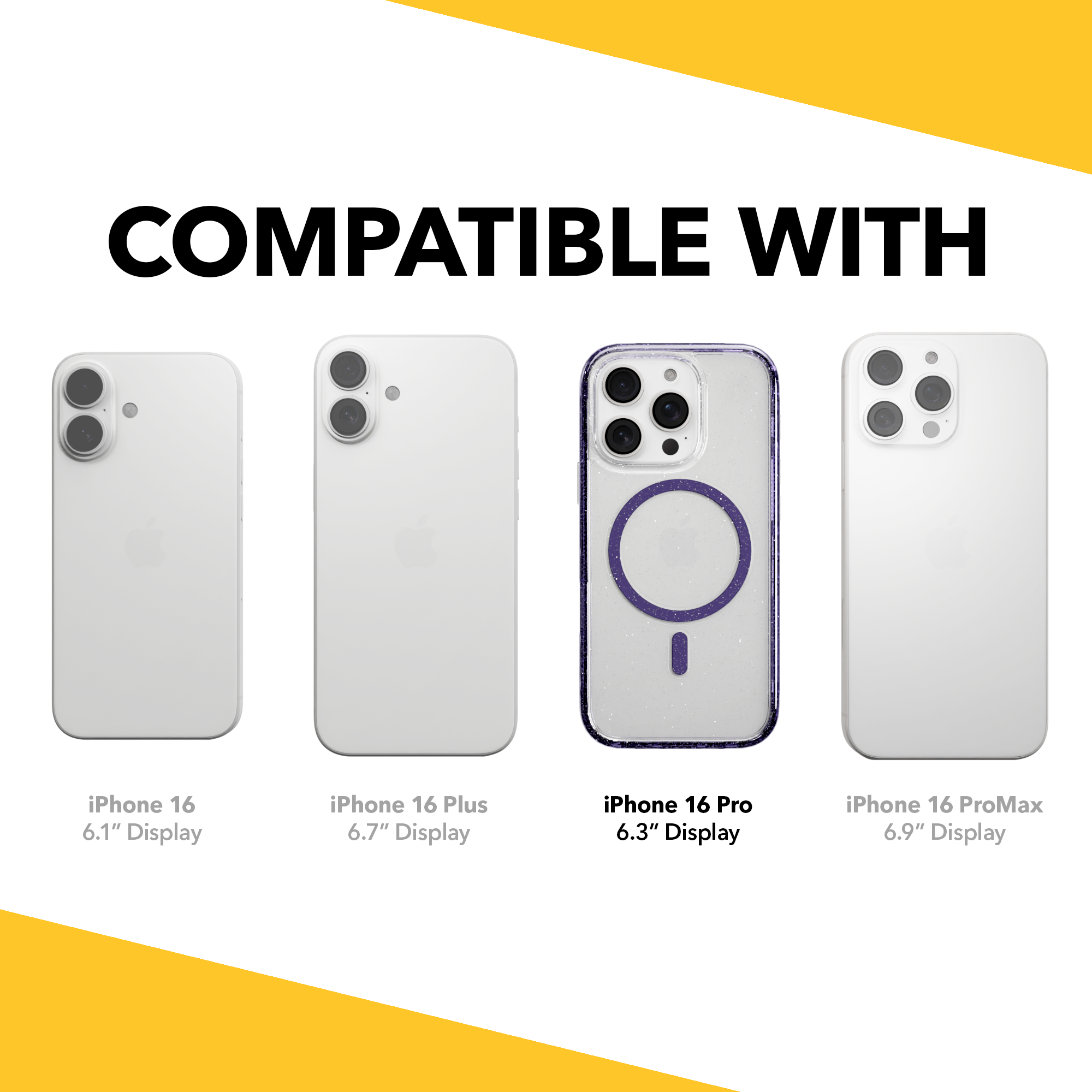 MagSafe® Glitter Case for Apple iPhone 16 Pro | Lilac Purple Sparkle | Magnitude Series