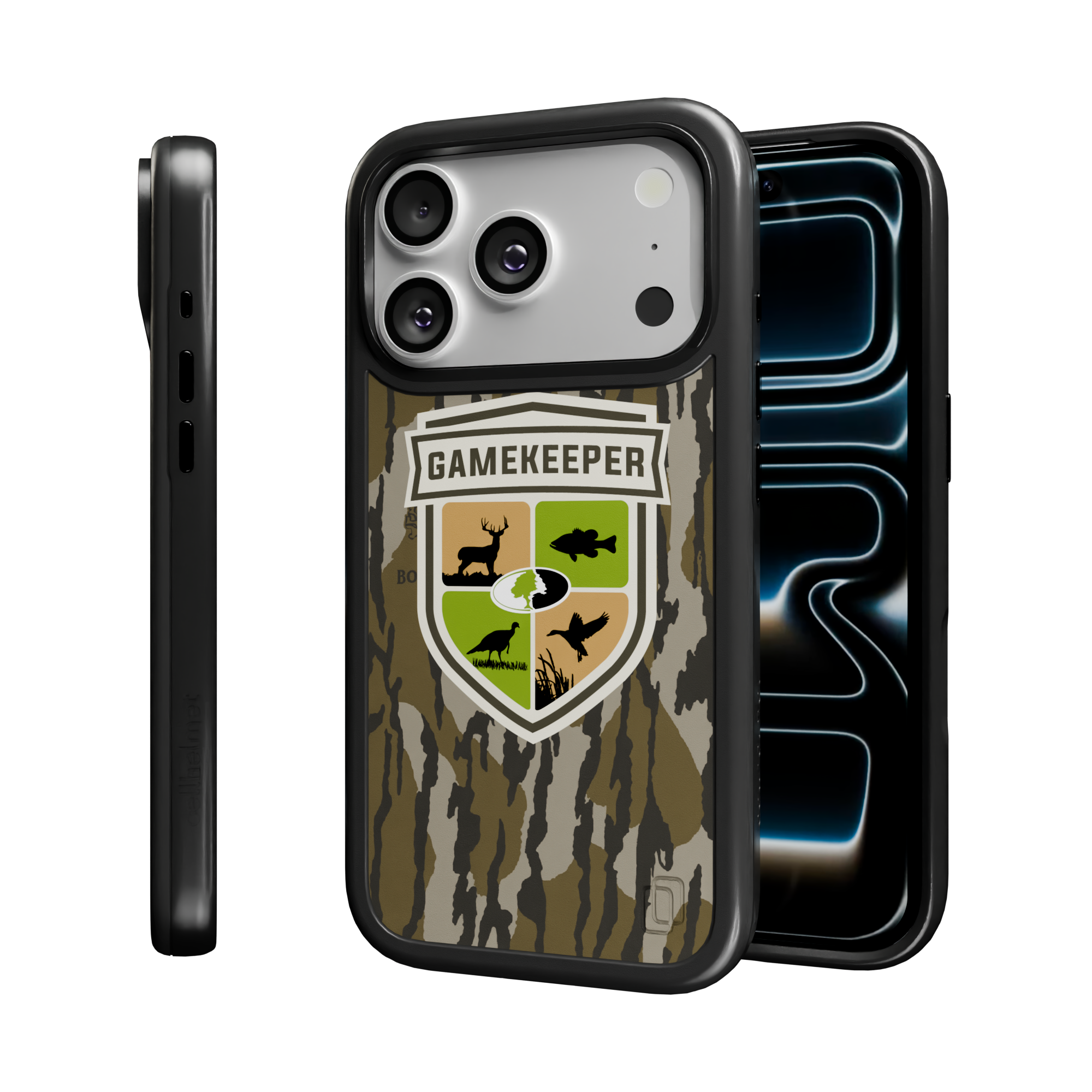 iPhone 17 Pro Shockproof Case, Gamekeeper Bottomland Camo iPhone 17 Pro Shockproof Case, Gamekeeper Bottomland Camo