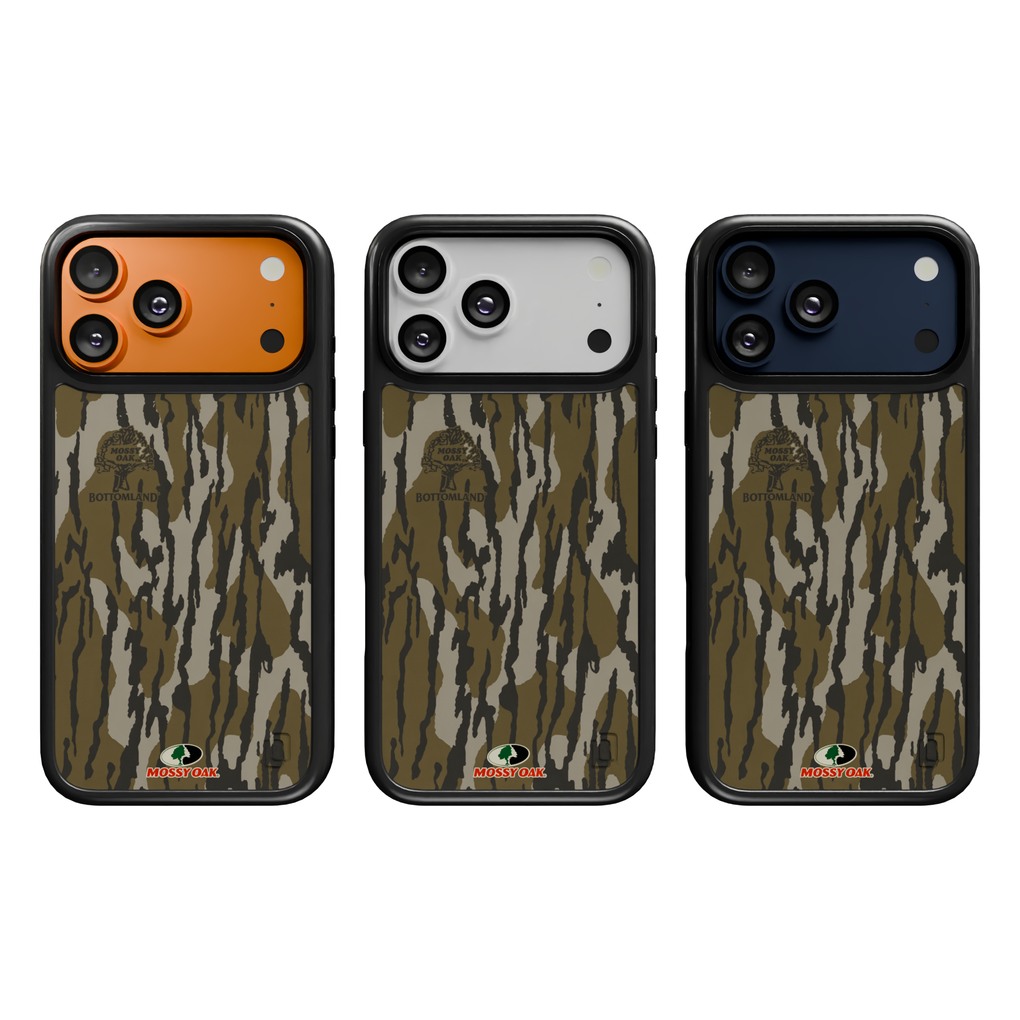 Shock-Absorbent MagSafe® Case for Apple iPhone 17 Pro in Mossy Oak Bottomland Camo | Fortitude Series - Black