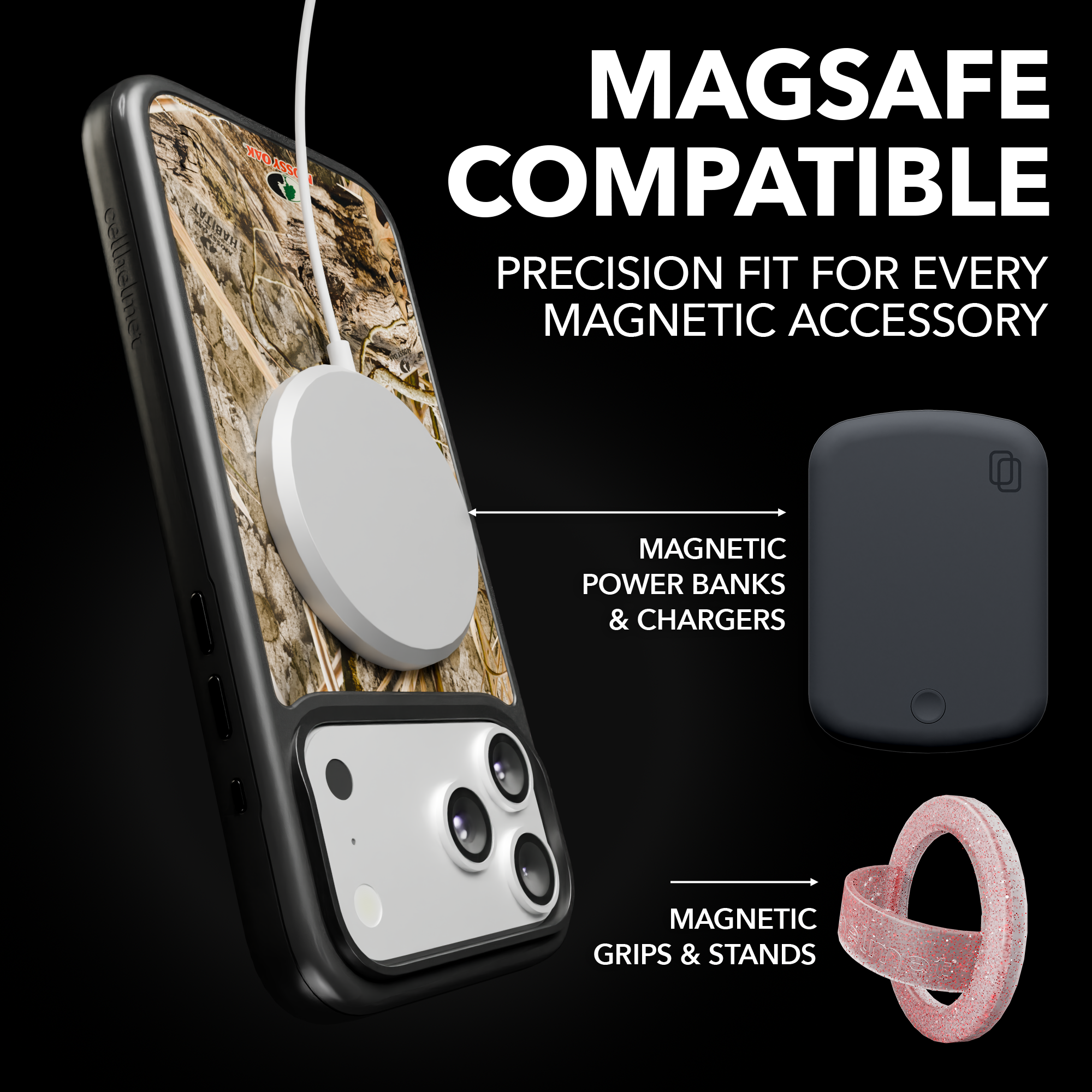 Shock-Absorbent MagSafe® Case for Apple iPhone 17 Pro in Mossy Oak Shadow Grass Camo | Fortitude Series