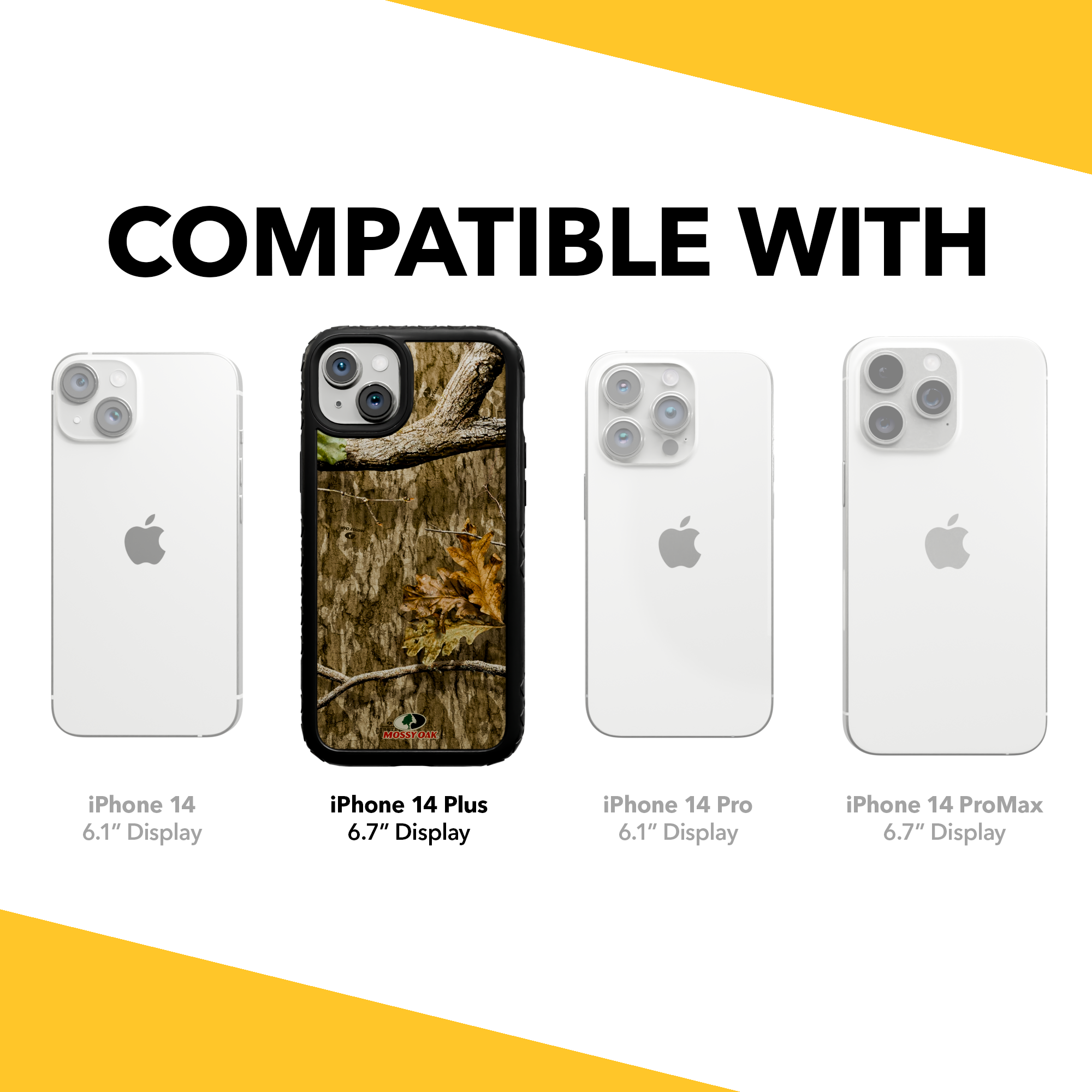 Shock-Absorbent MagSafe® Case for Apple iPhone 14 Plus | Mossy Oak Country Roots Camo