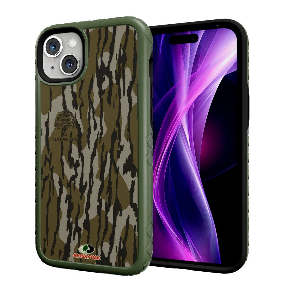 Mossy Oak Fortitude Case for Apple iPhone 14 Plus - Bottomland Orig Olive Drab Green
