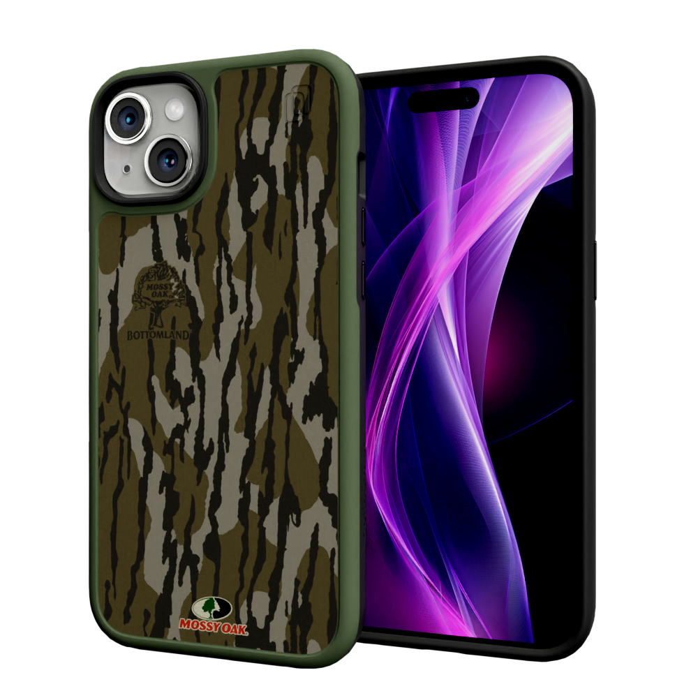 Mossy Oak Fortitude Case for Apple iPhone 14 Plus - Bottomland Orig Olive Drab Green