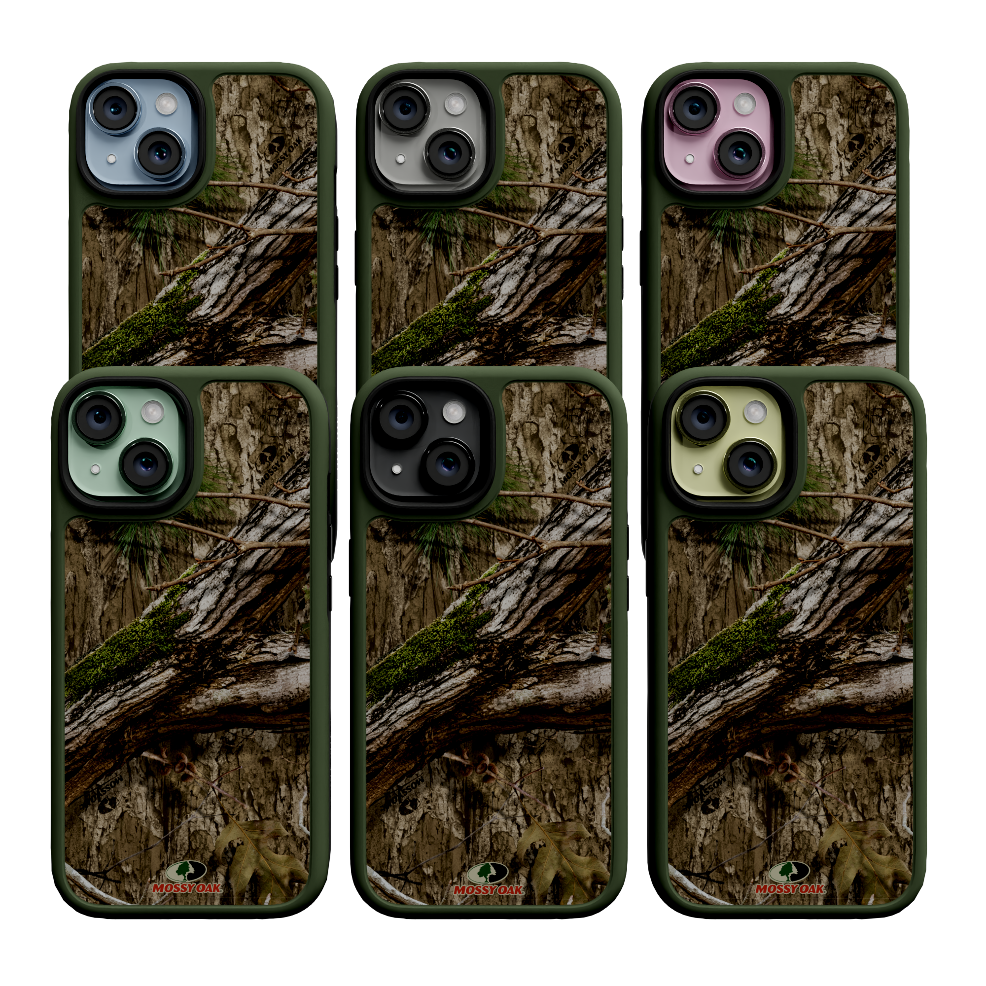 Mossy Oak Fortitude Series for Apple iPhone 15 - Country DNA Olive Green