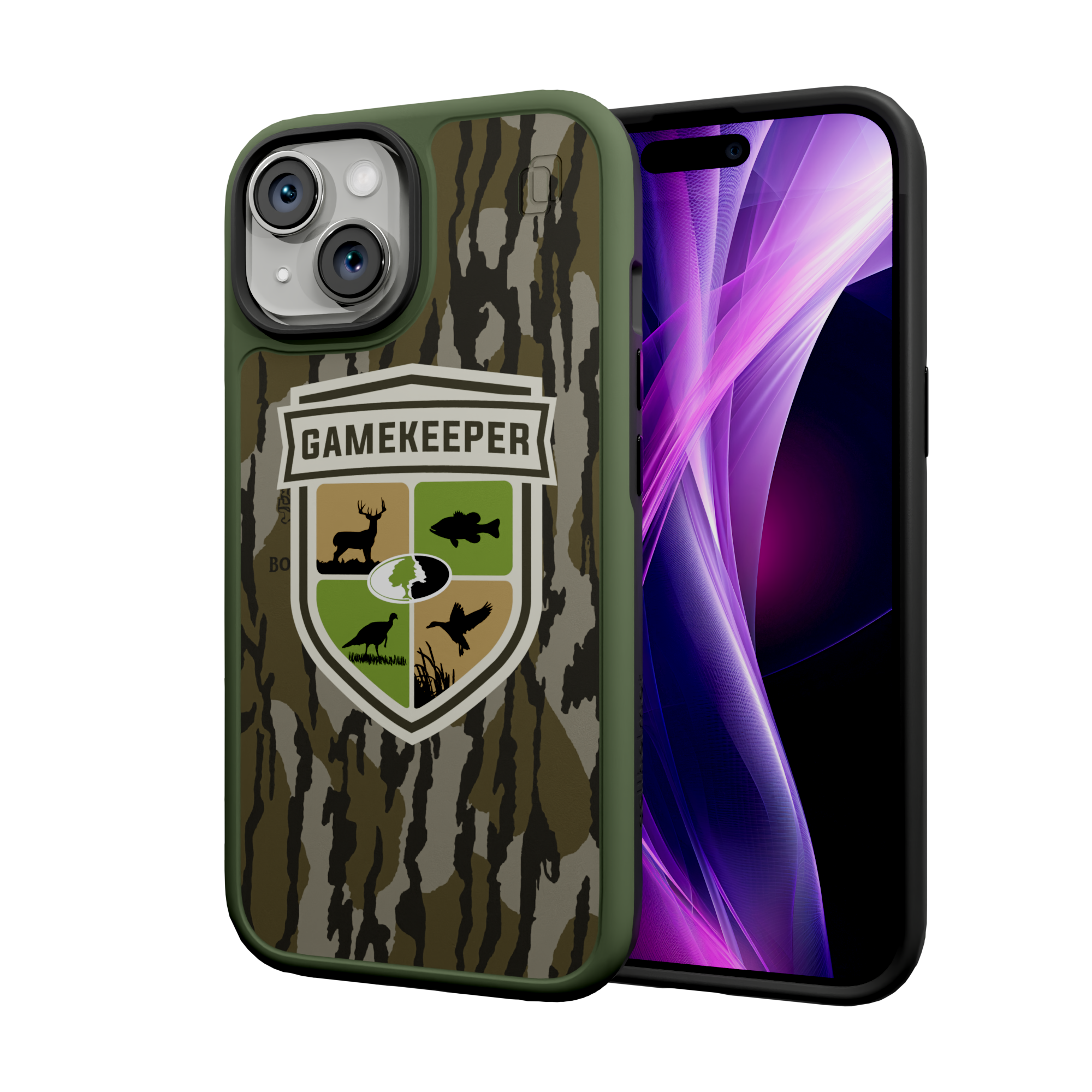 Mossy Oak Fortitude Series for Apple iPhone 15 - Gamekeeper Olive Green