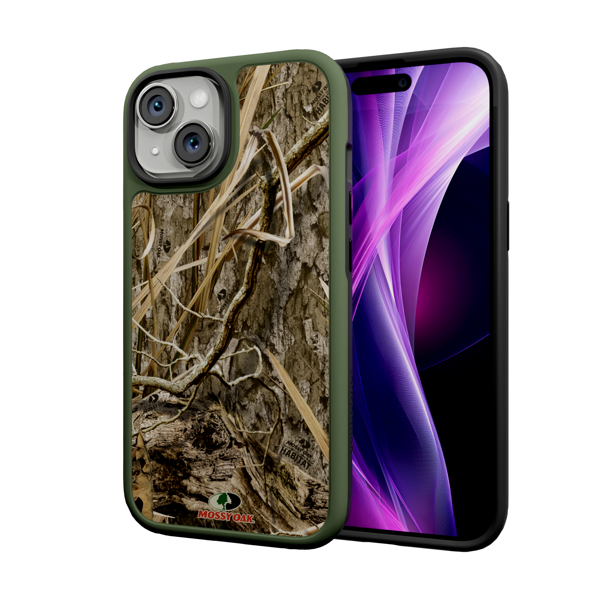 Mossy Oak Fortitude Series for Apple iPhone 15 - Shadow Grass Olive Green