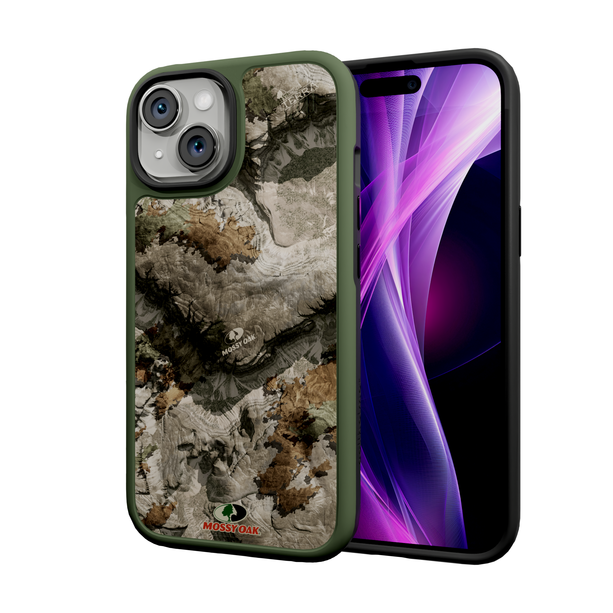 Mossy Oak Fortitude Series for Apple iPhone 15 - Terra Gila Olive Green