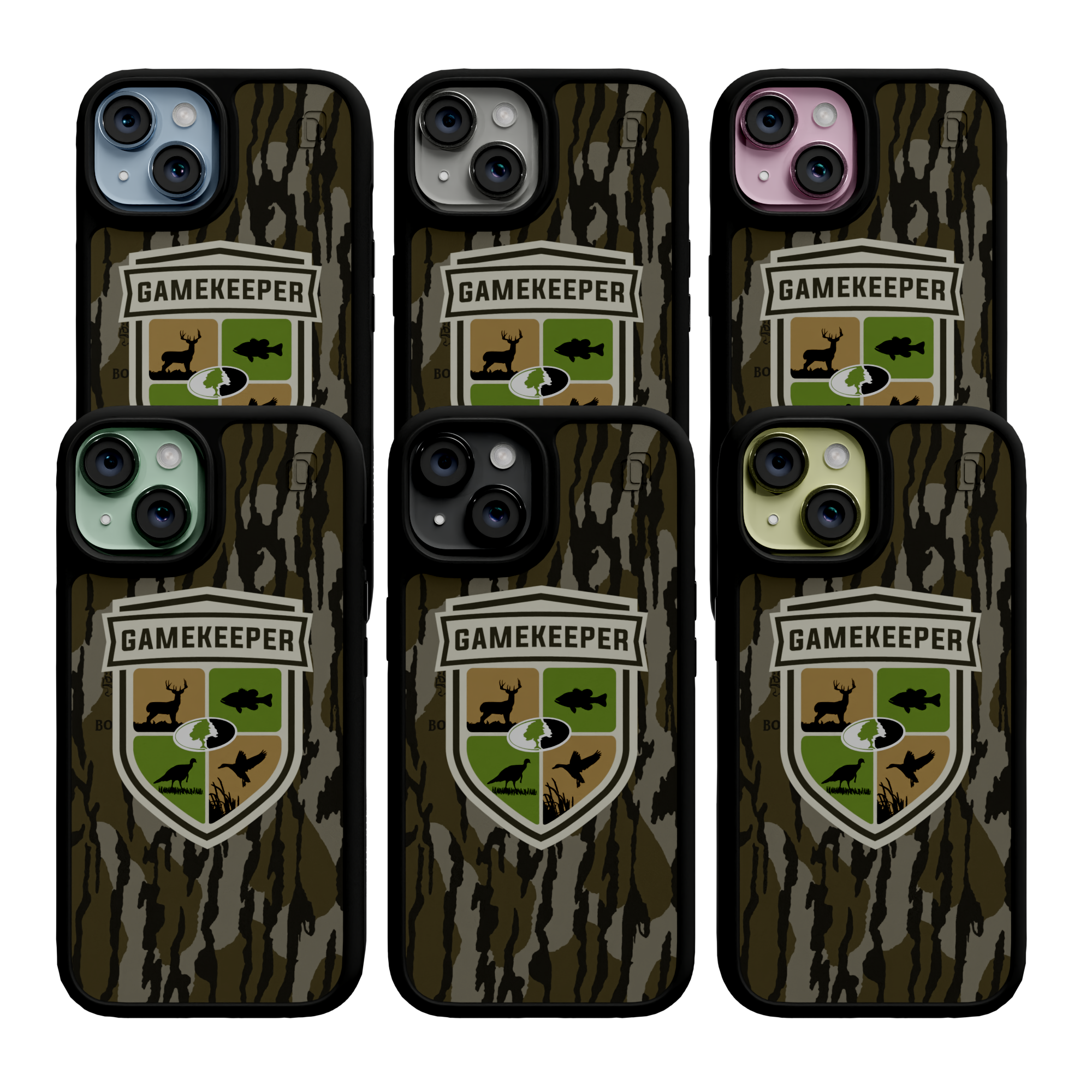 Mossy Oak Fortitude Series for Apple iPhone 15 - Gamekeeper Onyx Black