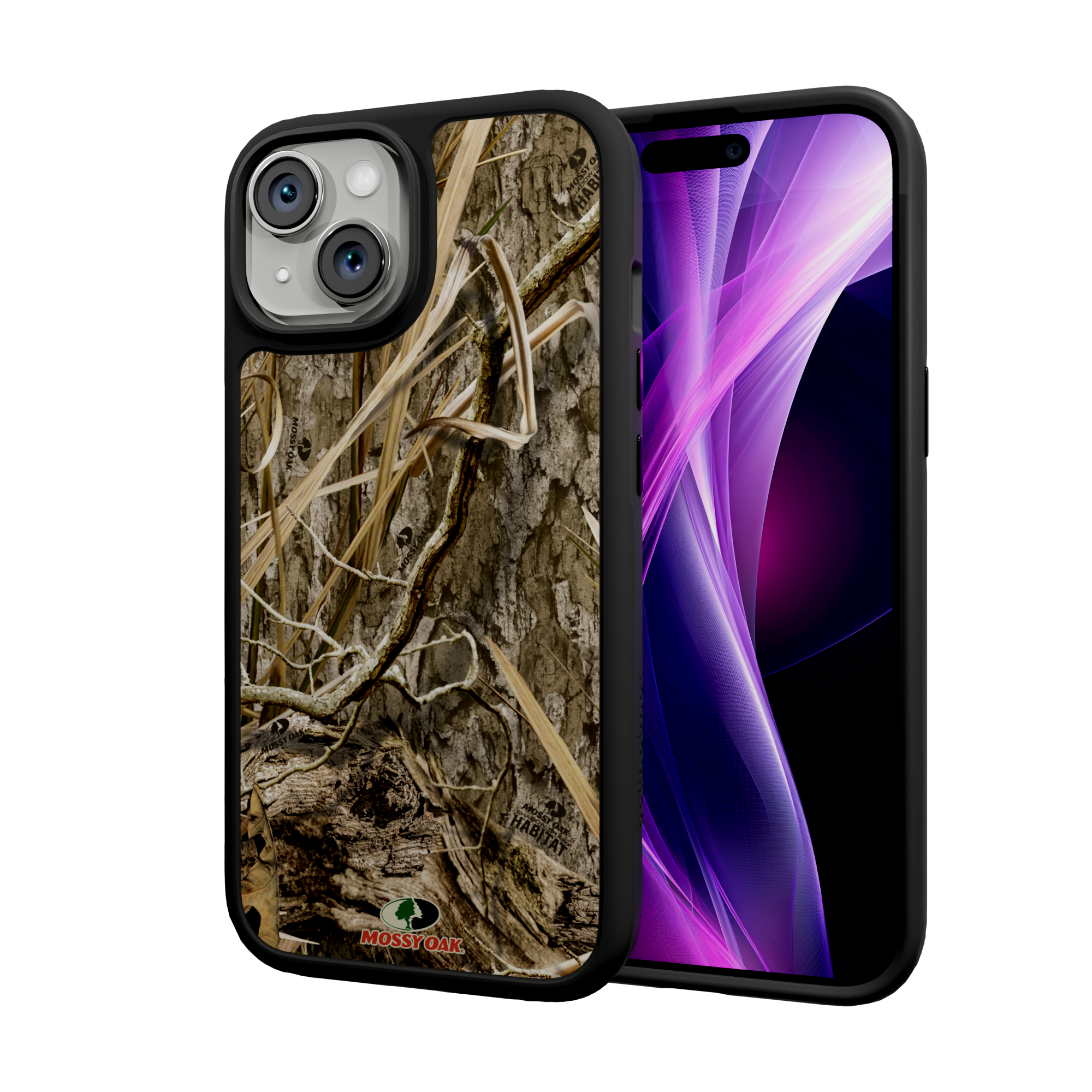 Mossy Oak Fortitude Series for Apple iPhone 15 - Shadow Grass Onyx Black
