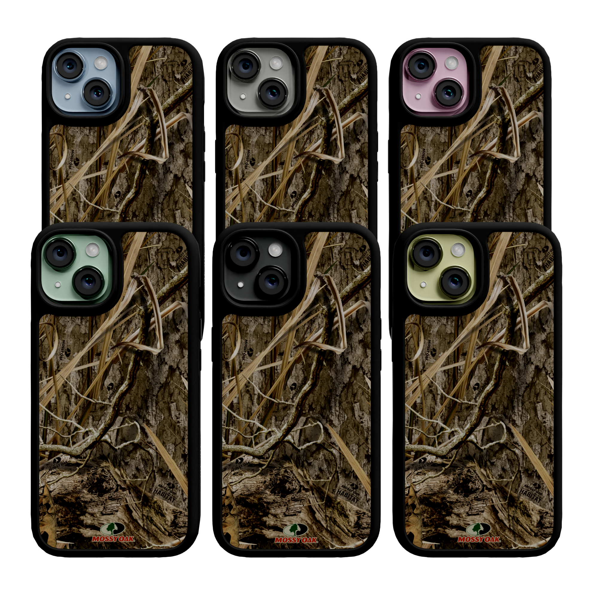 Mossy Oak Fortitude Series for Apple iPhone 15 - Shadow Grass Onyx Black
