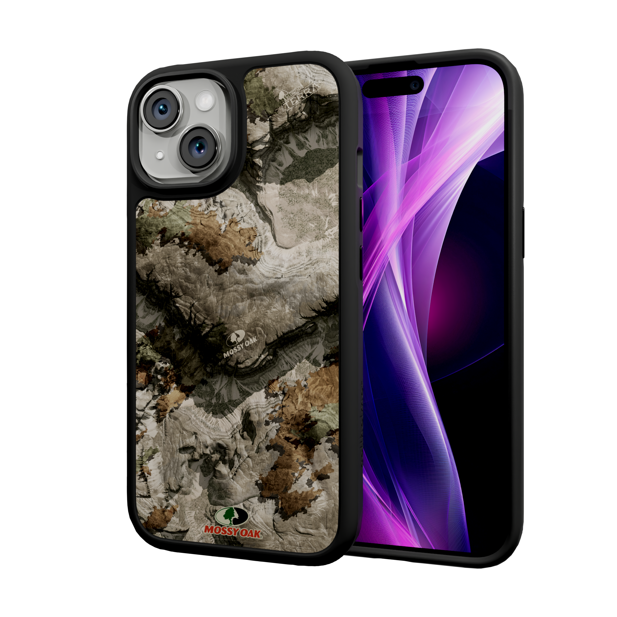 Mossy Oak Fortitude Series for Apple iPhone 15 - Terra Gila Onyx Black
