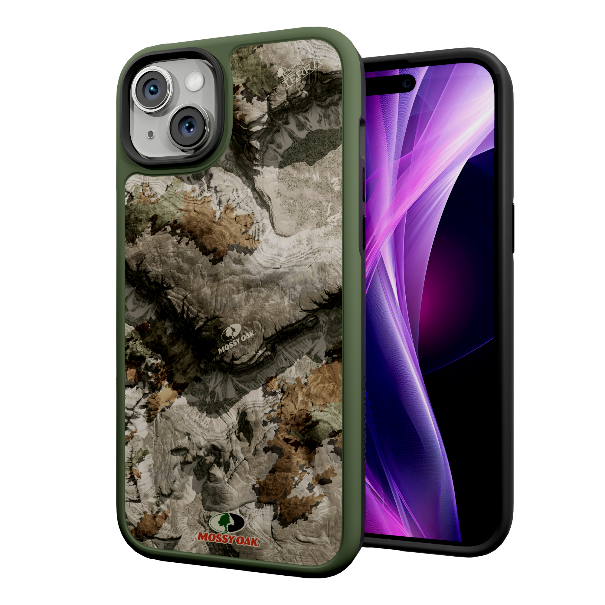 Mossy Oak Fortitude Series for Apple iPhone 15 Plus - Terra Gila Olive Green