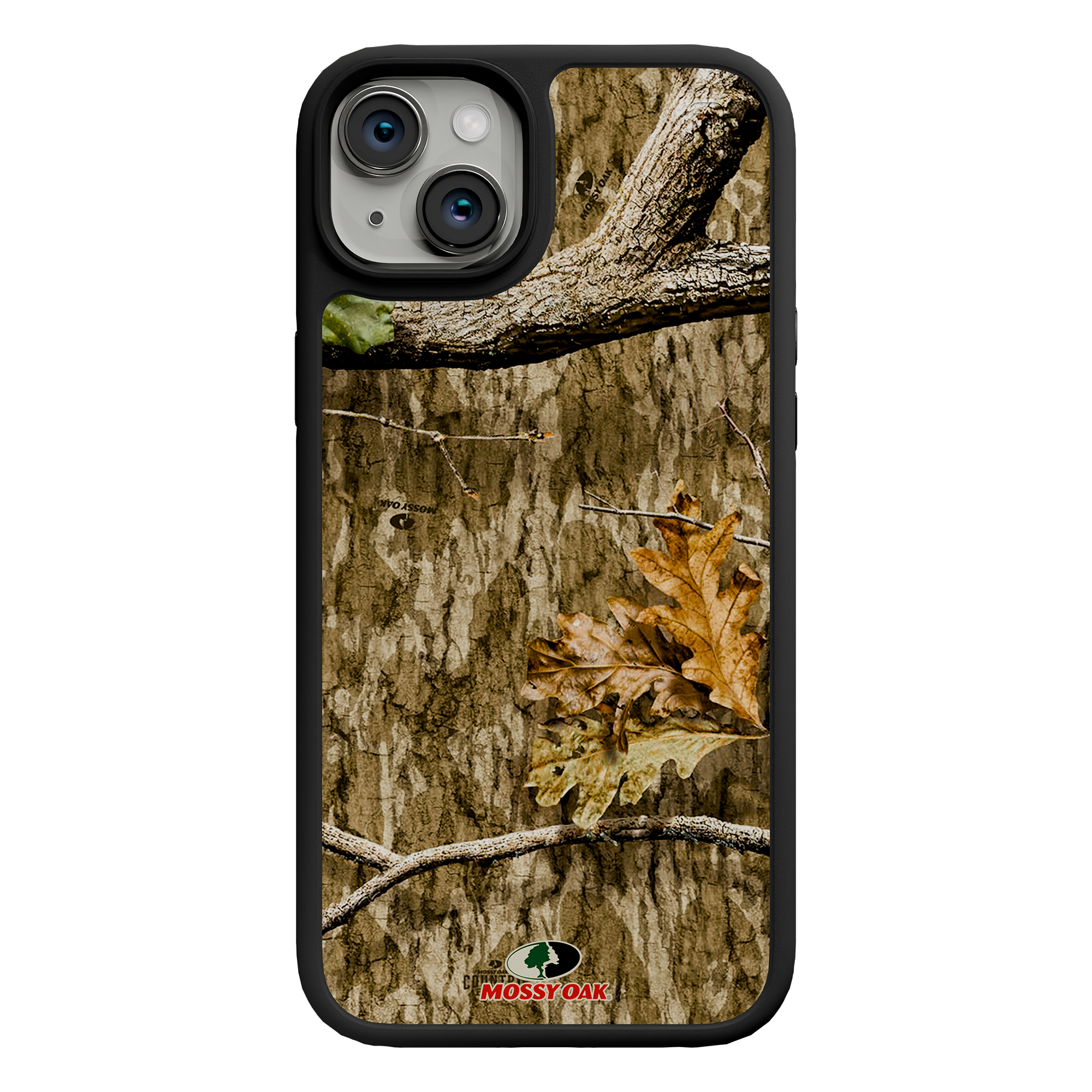 Shock-Absorbent MagSafe® Case for Apple iPhone 15 Plus | Mossy Oak Country Roots Camo Onyx Black