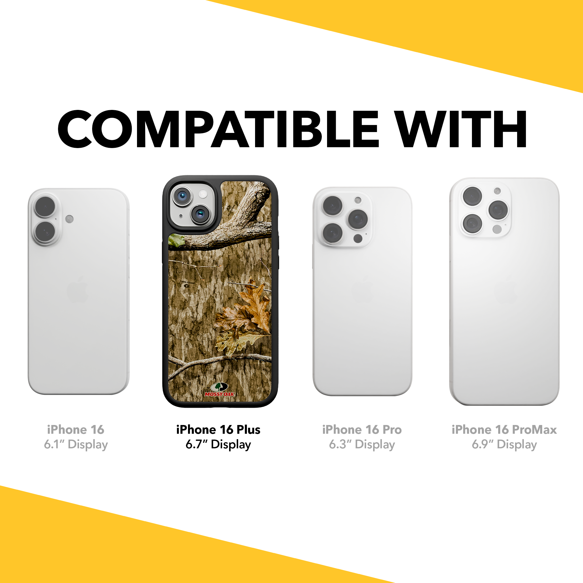 Shock-Absorbent MagSafe® Case for Apple iPhone 15 Plus | Mossy Oak Country Roots Camo Onyx Black