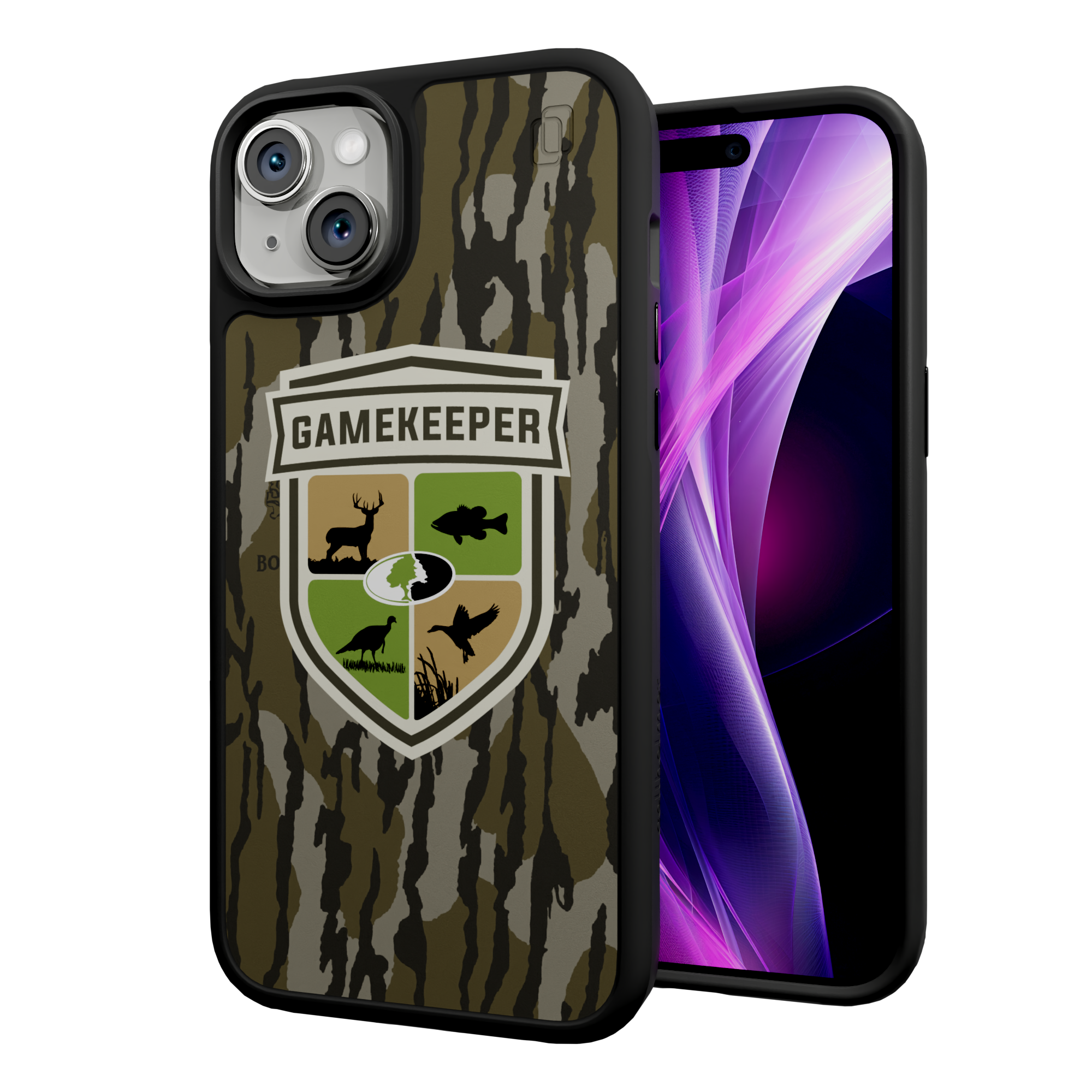 Mossy Oak Fortitude Series for Apple iPhone 15 Plus - Gamekeeper Onyx Black