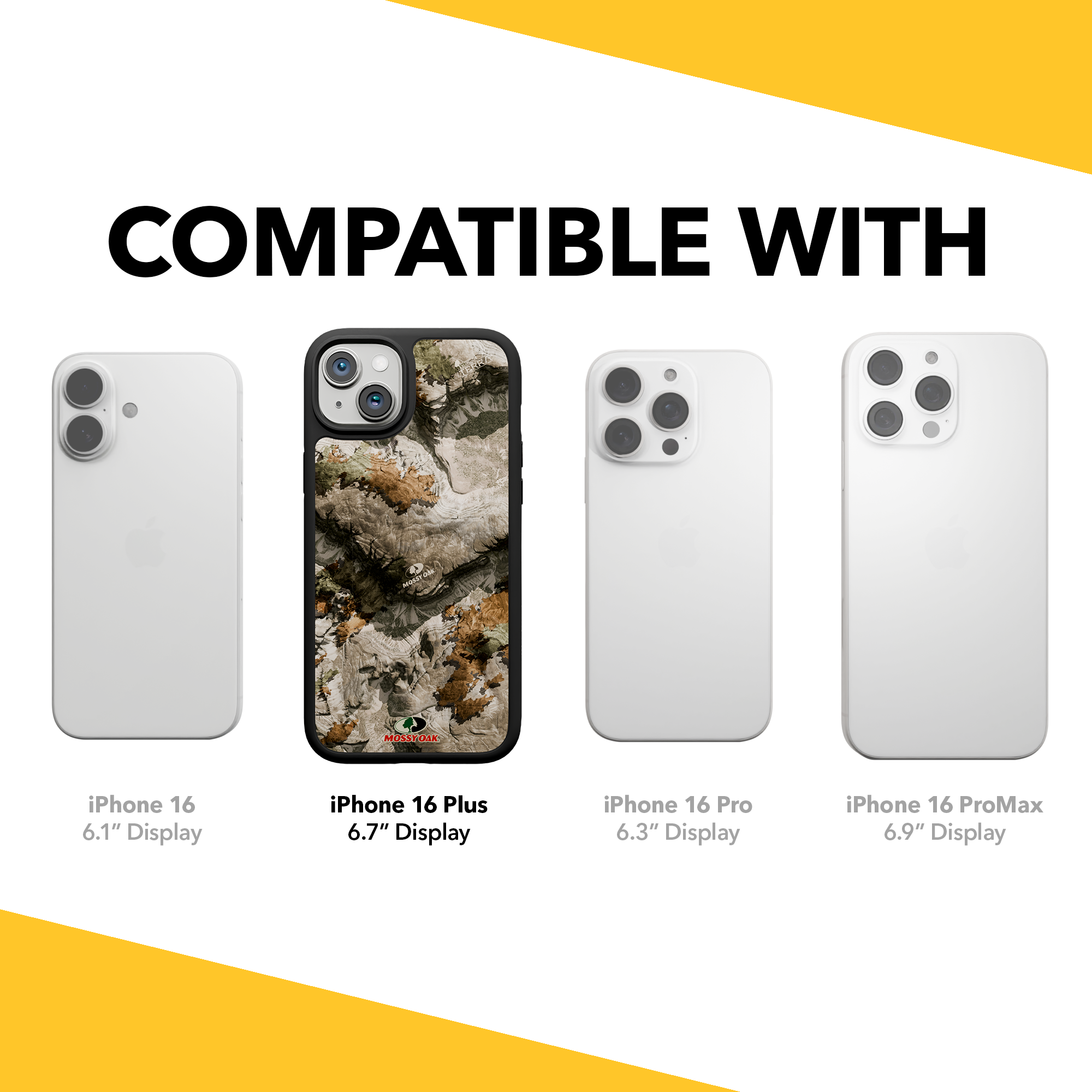 Shock-Absorbent MagSafe® Case for Apple iPhone 15 Plus | Mossy Oak Terra Gila Camo Onyx Black