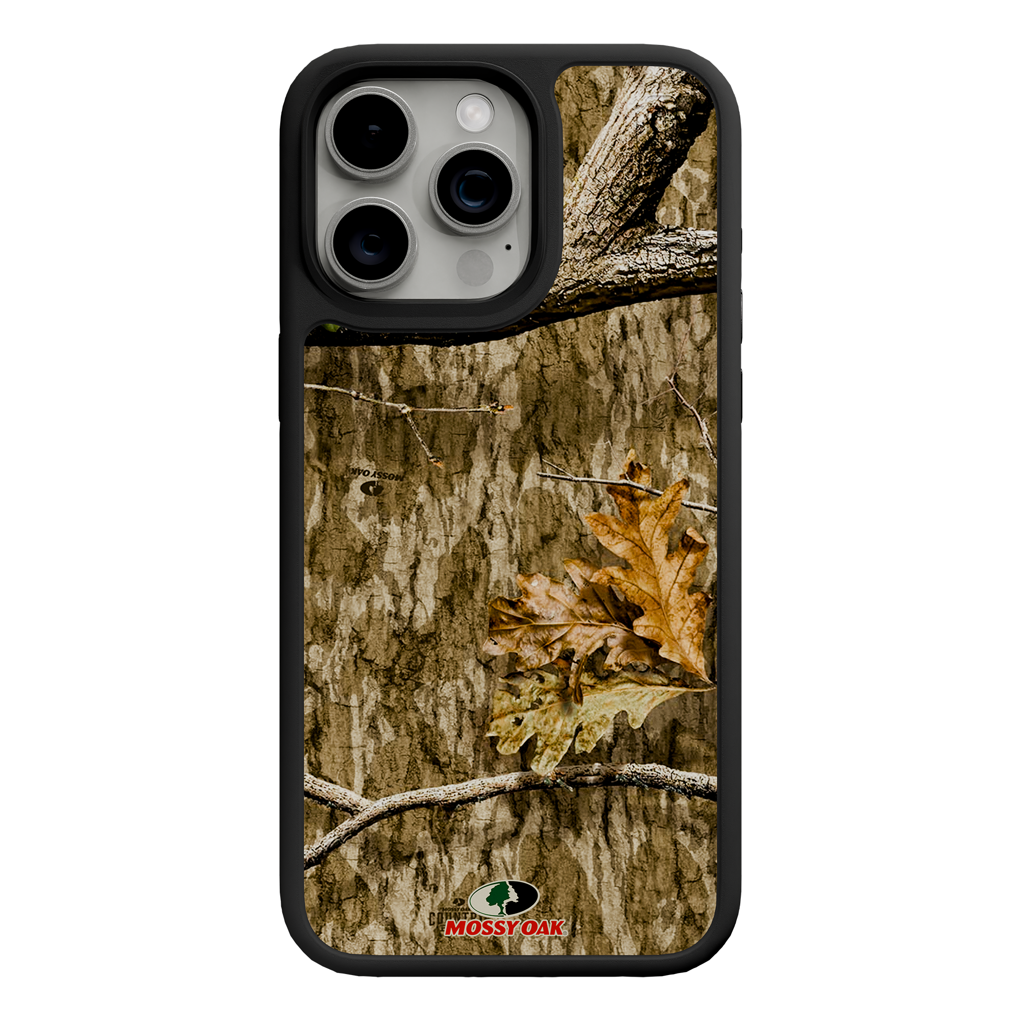 Shock-Absorbent MagSafe® Case for Apple iPhone 15 Pro Max | Mossy Oak Country Roots Camo Onyx Black